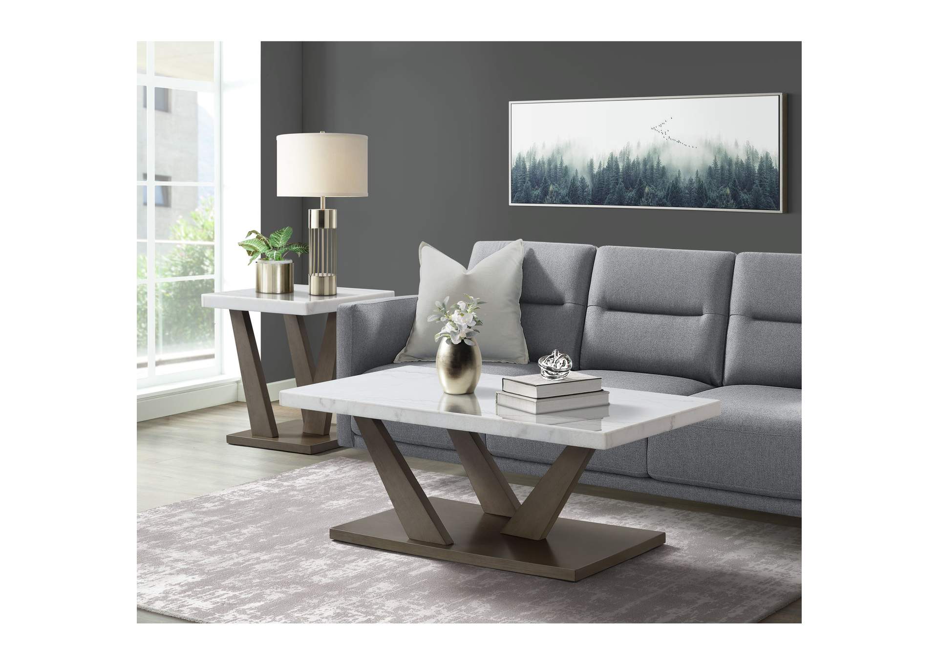 Greta 2 Piece Occasional Table Set - Coffee Table End Table,Elements