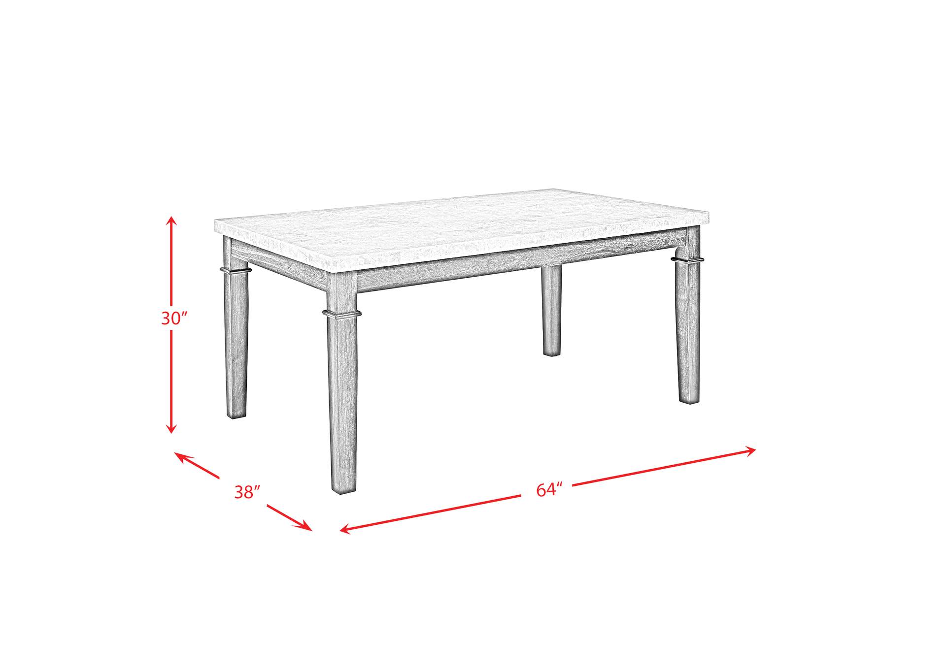 Greystone 5 Piece Dining Set - Table 4 Upholstered Chairs,Elements