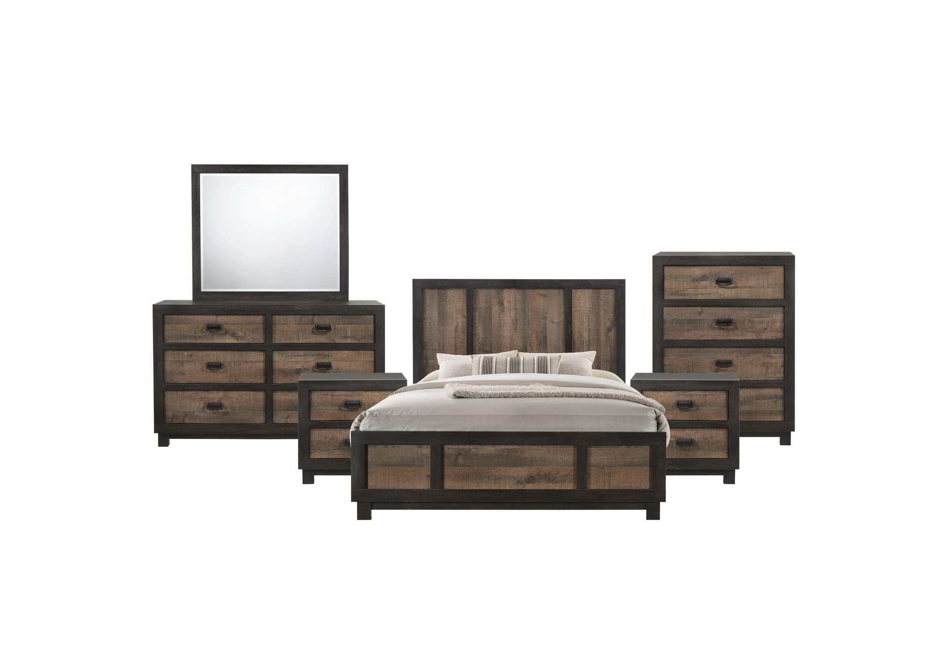 Harlington King Panel 6 Piece Bedroom Set,Elements