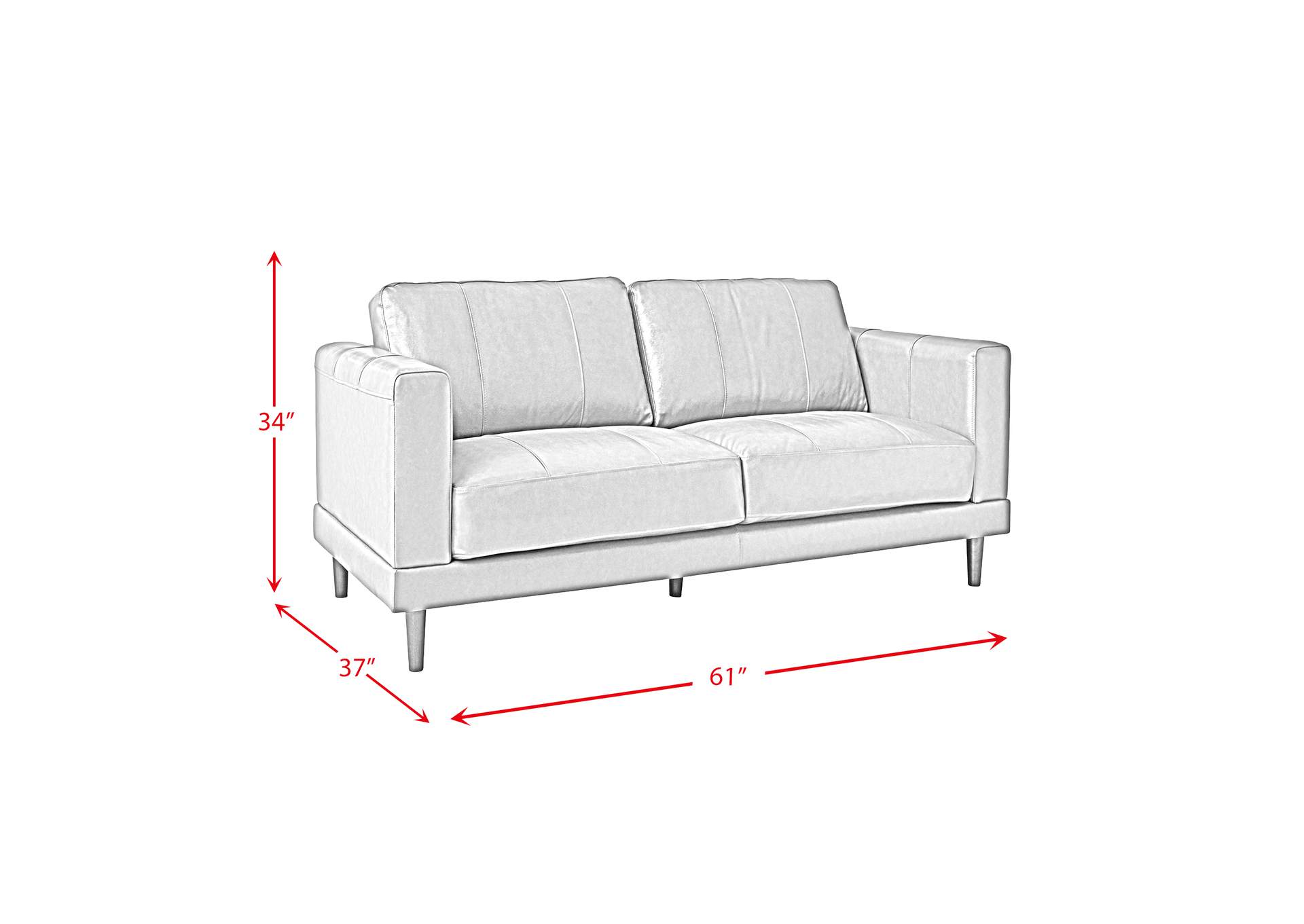 Hampton Loveseat In Fiero Charcoal Top Grain - Pvc,Elements