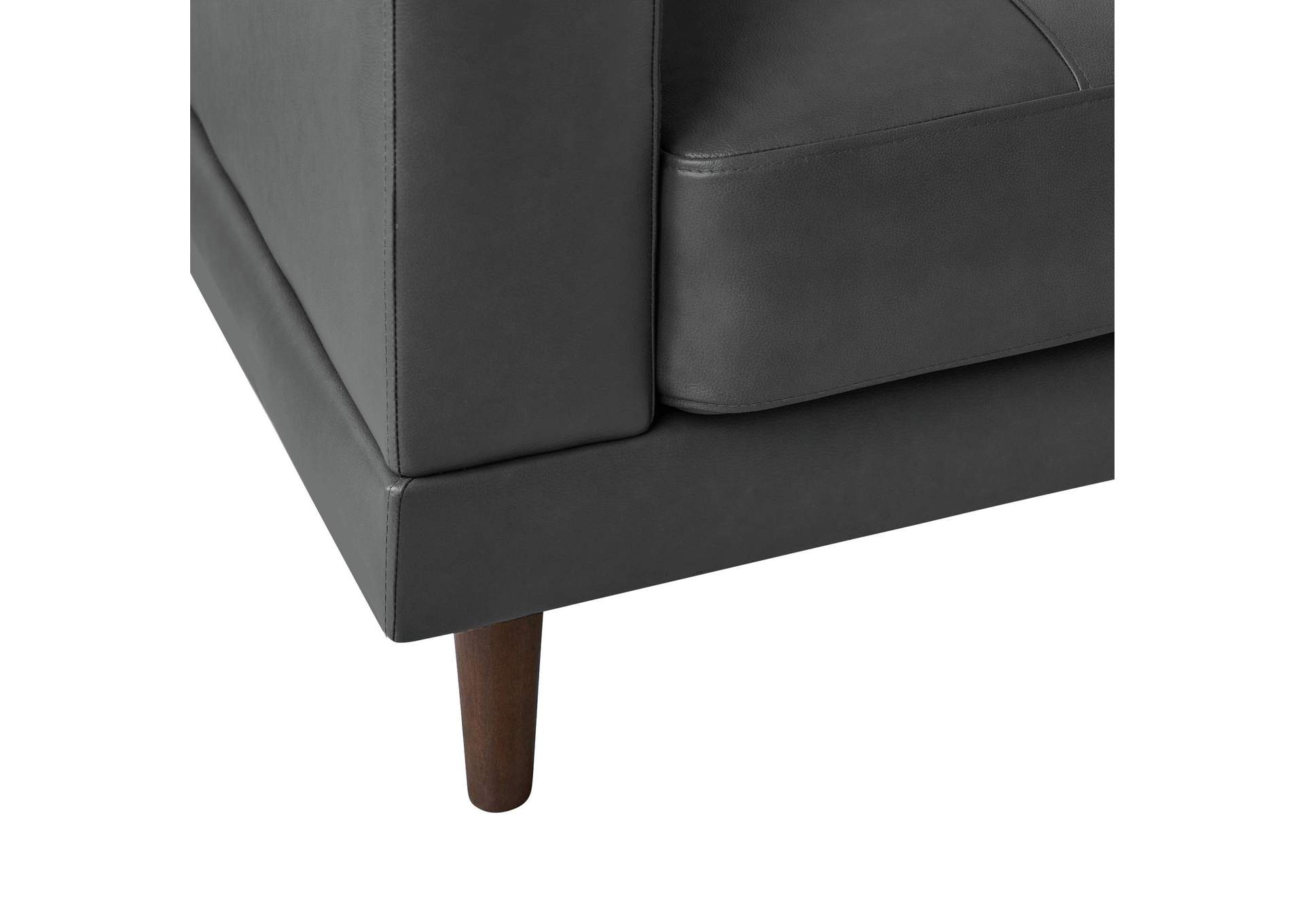 Hampton Chair In Fiero Charcoal Top Grain - Pvc,Elements