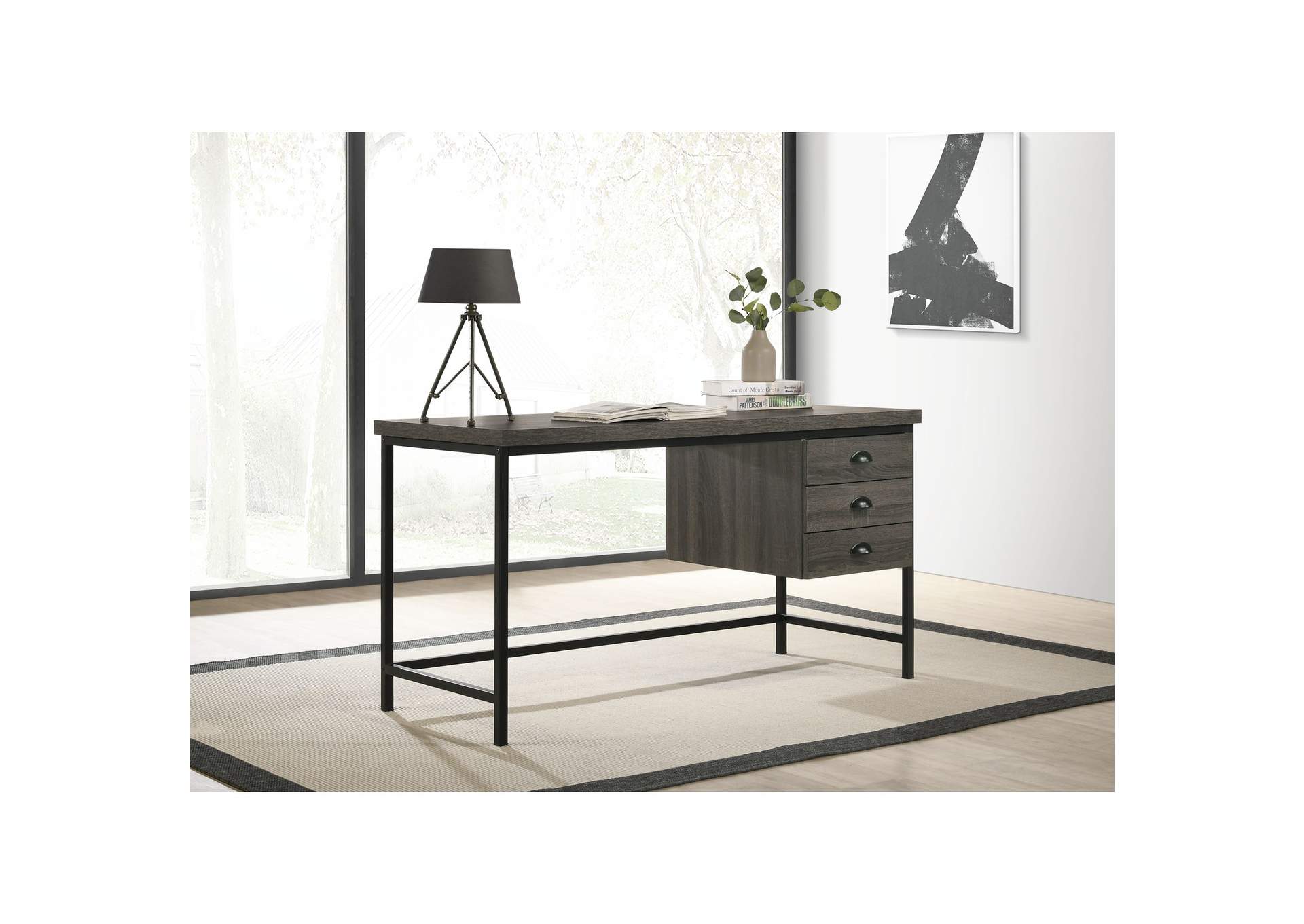 Hank Desk In Dark Grey,Elements