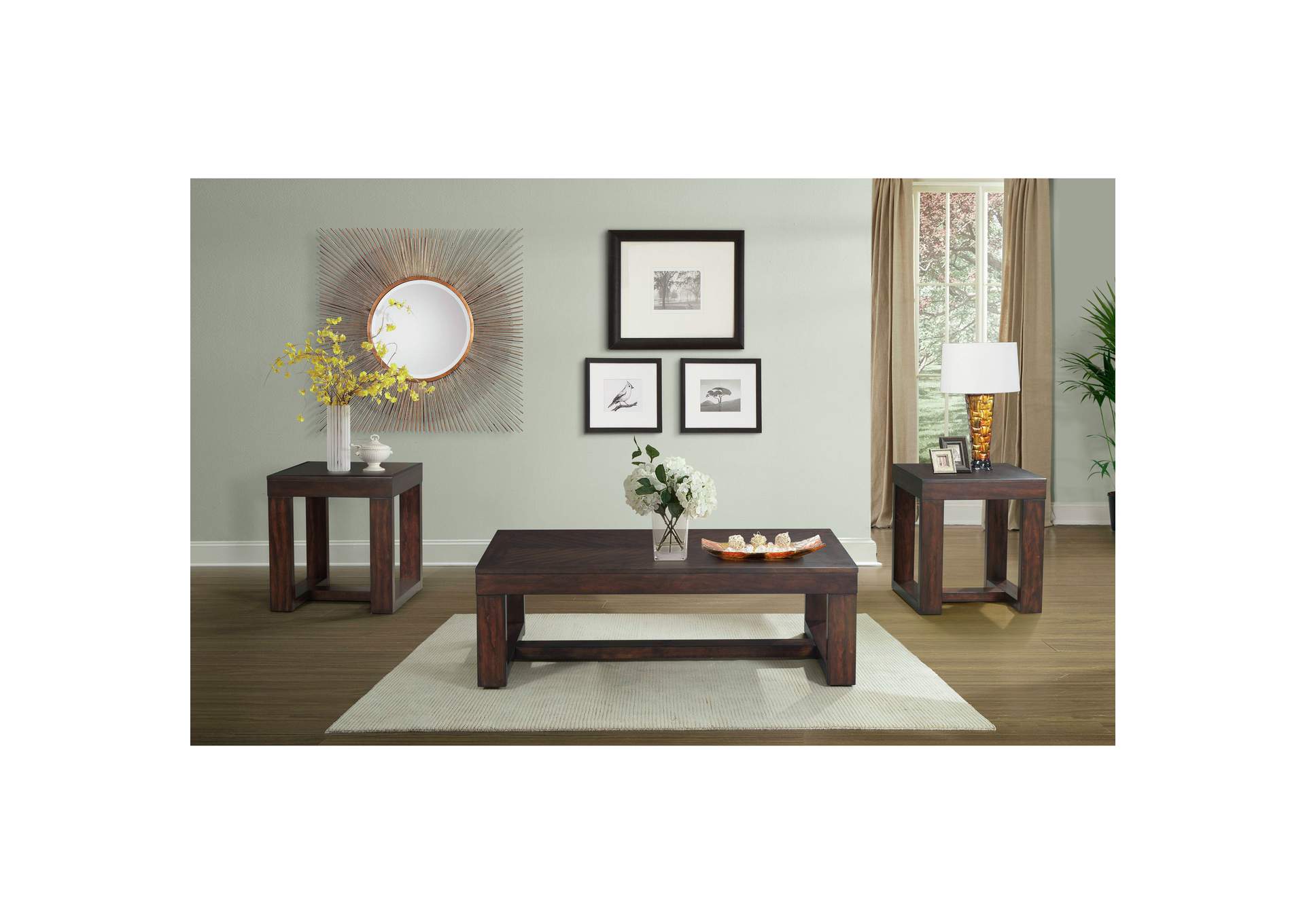 Hardy 3 Piece Occasional Table Set - Coffee Table Two End Tables,Elements