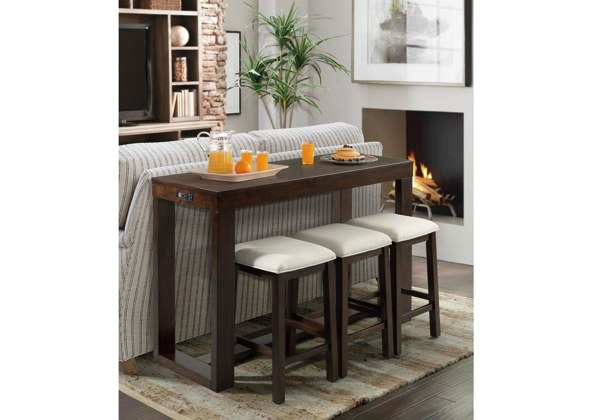 Hardy Occasional Bar Table Single Pack Table Three Stools,Elements