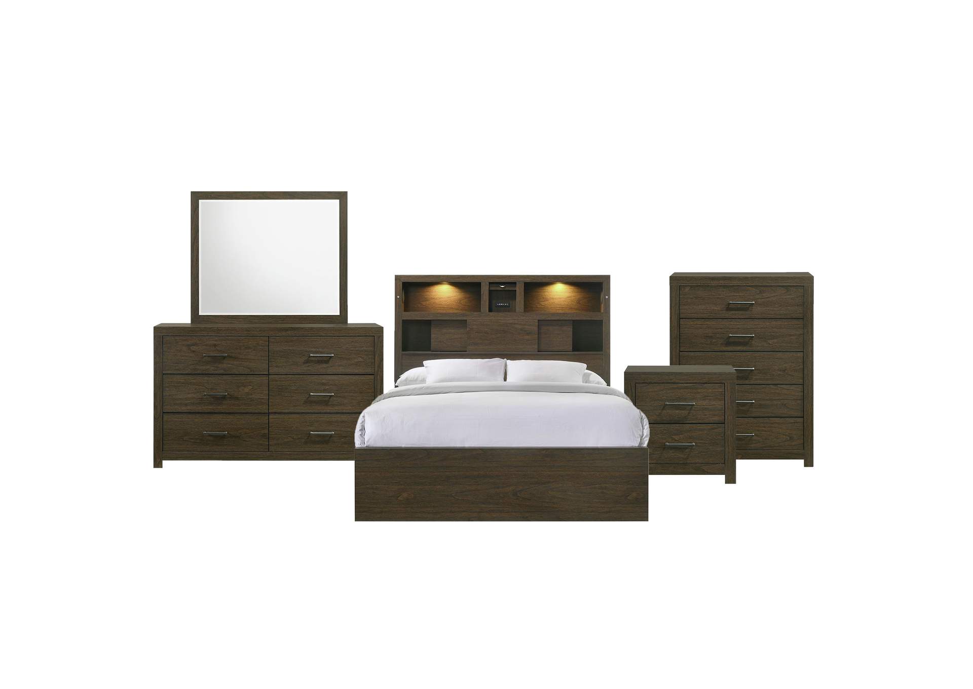 Hendricks Full Music Bed 5 Piece Bedroom Set,Elements