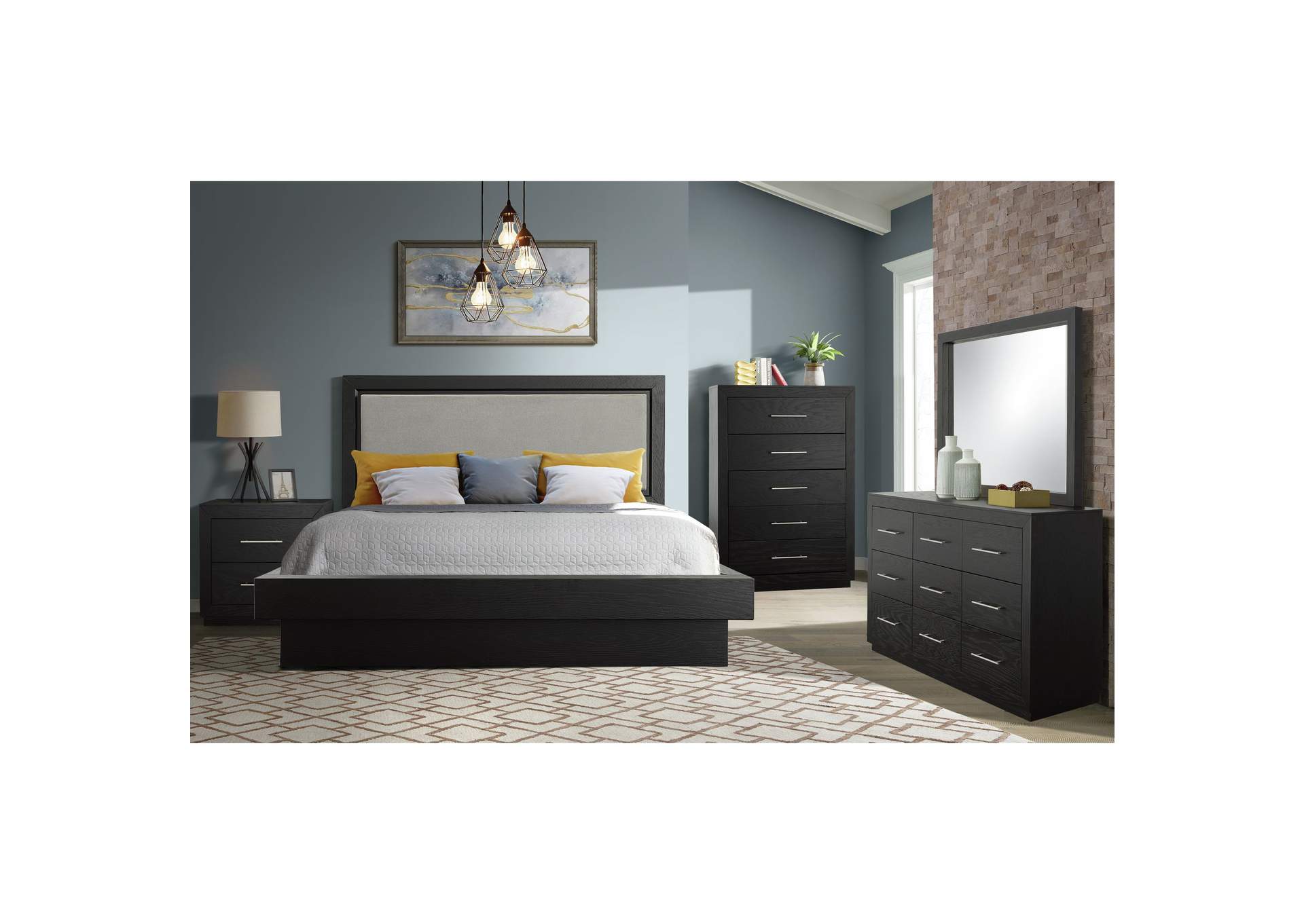 Hobbes Queen Platform Bed In Black,Elements