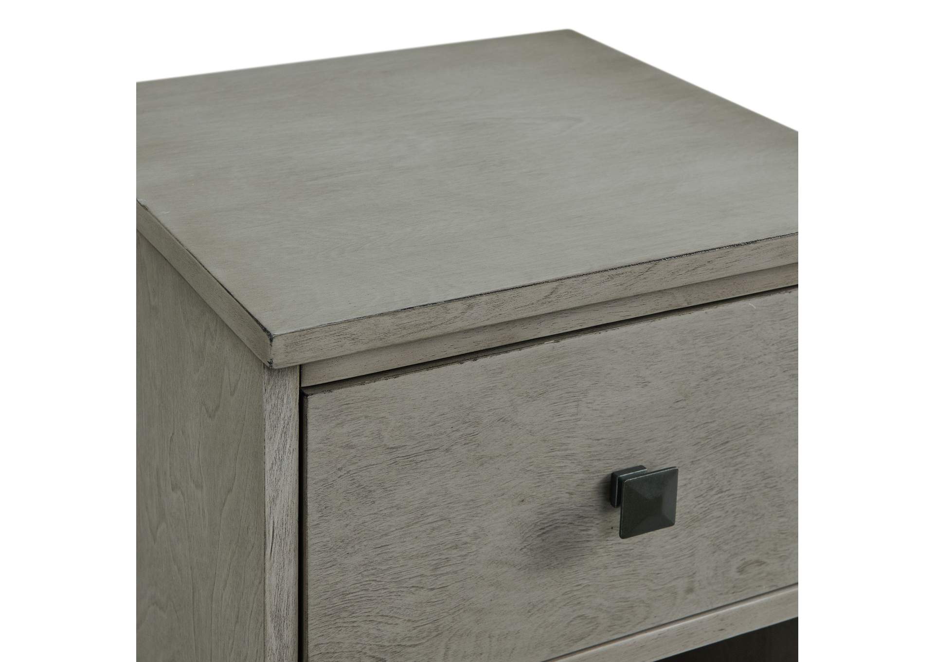 Holly Side Table With Power Port USB In Grey 3A,Elements