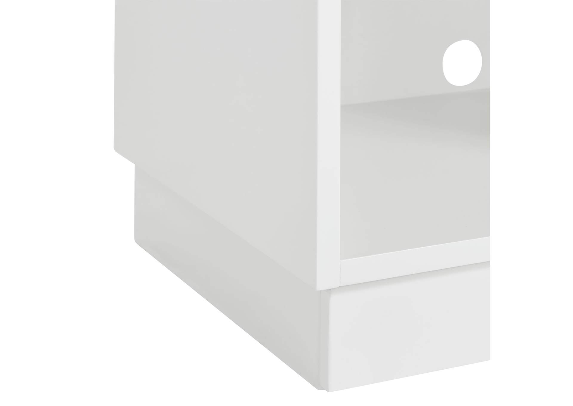 Holly Side Table With Power Port USB In White 3A,Elements