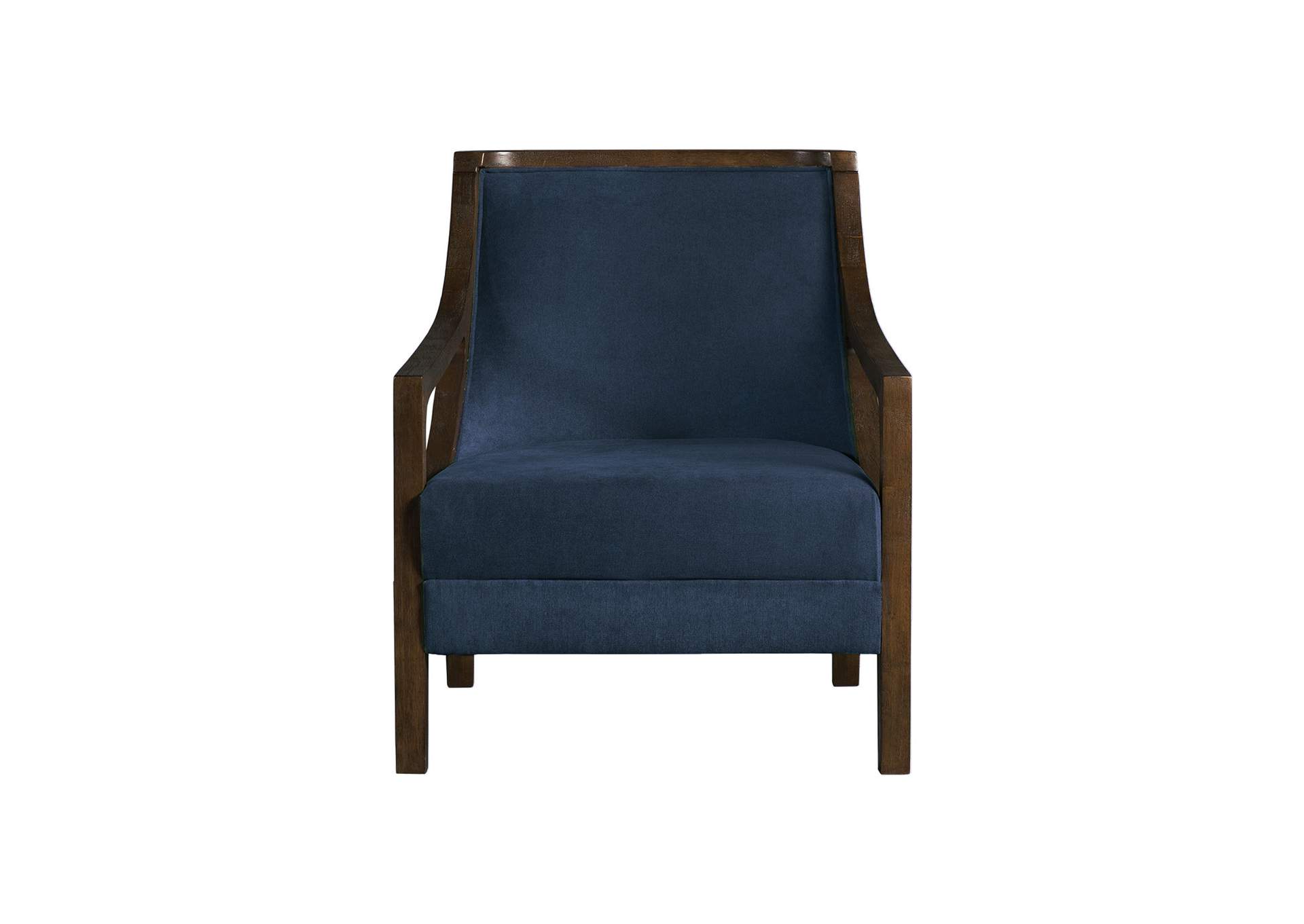 Hopkins Chair With Brown Arm In Columbia Navy,Elements