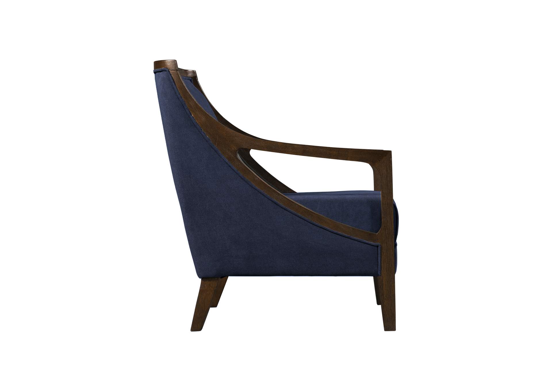 Hopkins Chair With Brown Arm In Columbia Navy,Elements