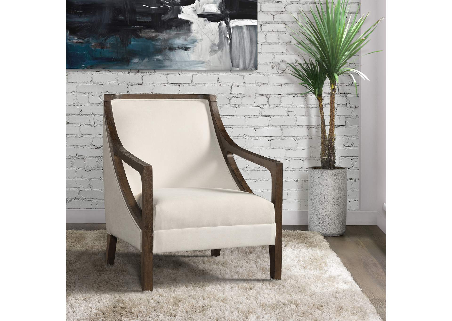 Hopkins Chair With Brown Arm Columbia Natural,Elements