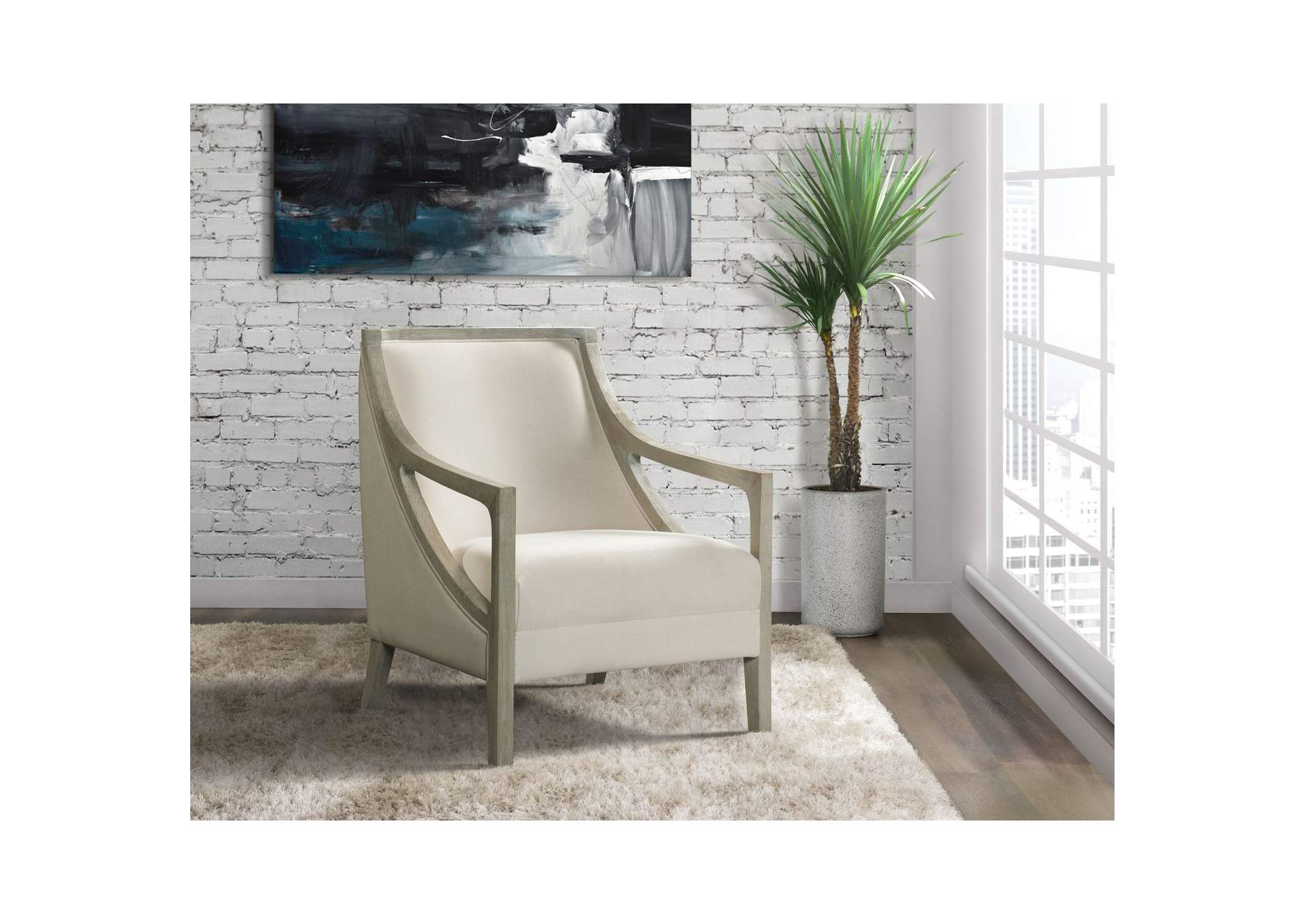 Hopkins Chair With White Wash Arm Columbia Natural,Elements