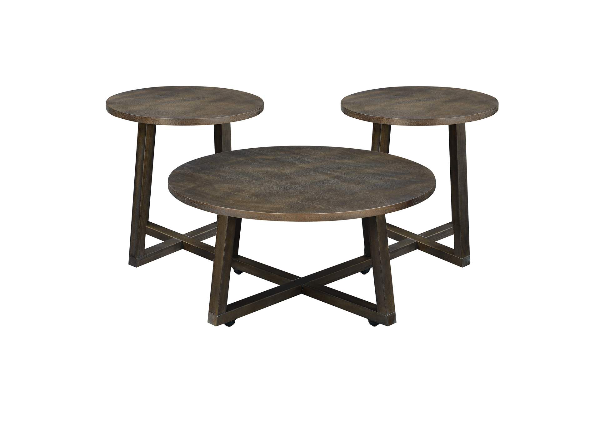 Industrial 3 Piece Occasional Table Set,Elements