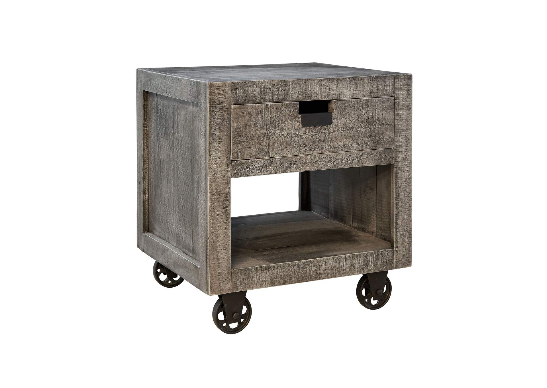 Industrial One Drawer End Table - Grey,Elements