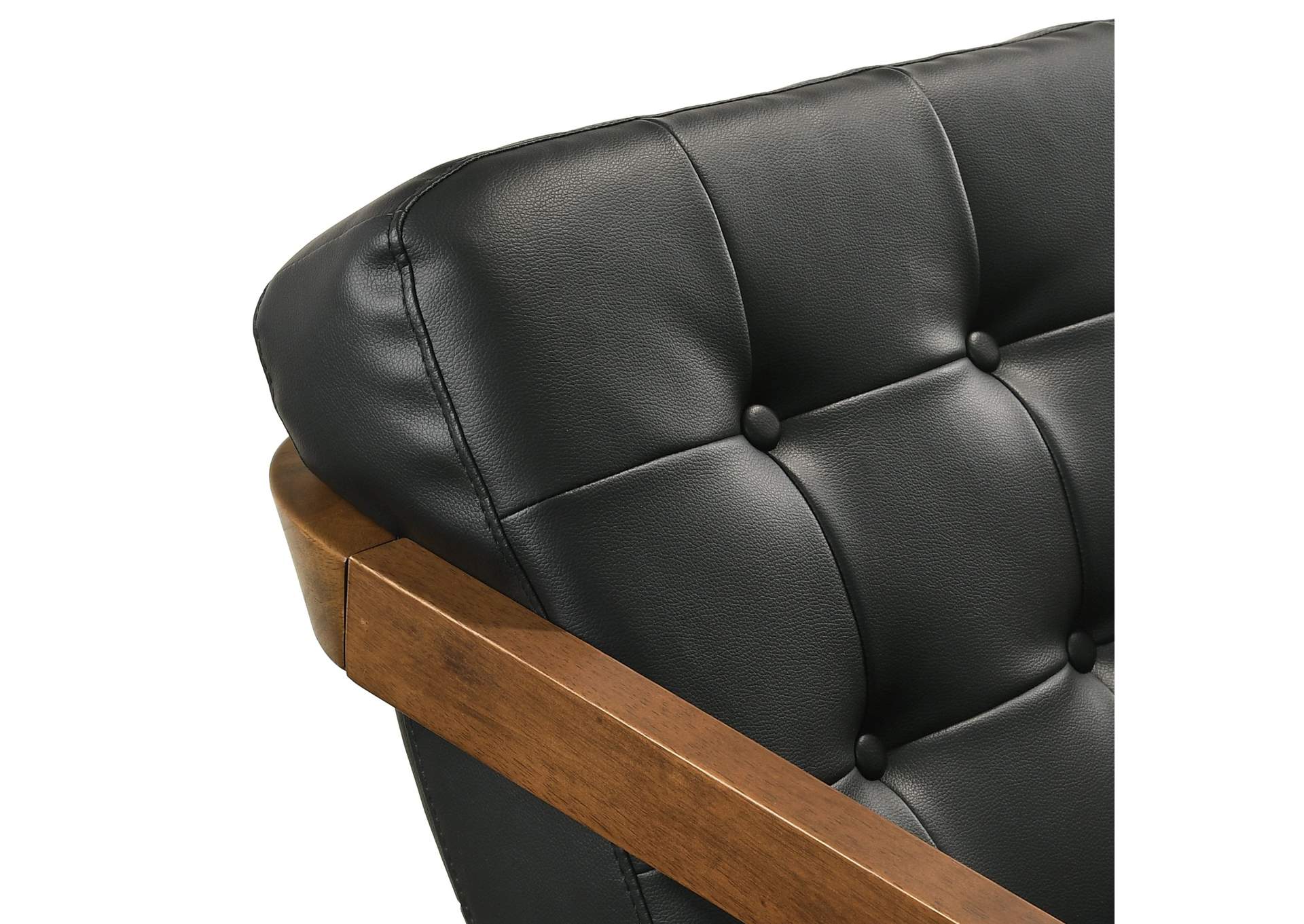 Ingram Chair Pine Pu Black 3A,Elements