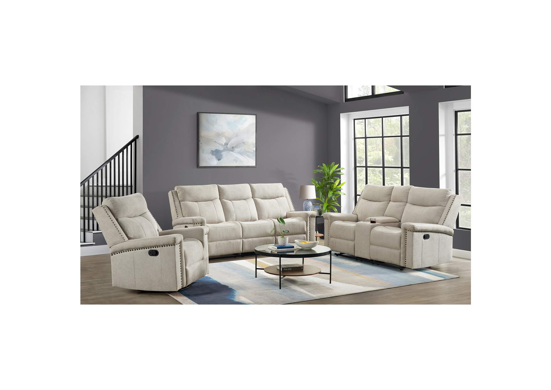Ingram Motion Sofa With Dropdown In Hammertime 20 Cream,Elements
