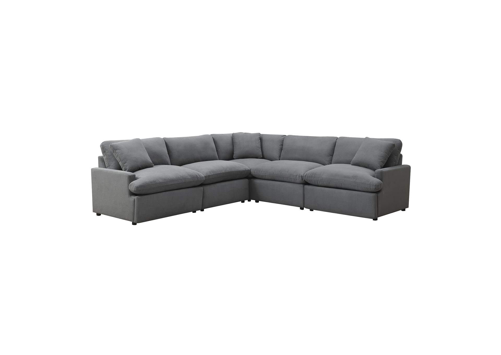 Inspirada Sectional - Fiber Cushion Power Right Hand Facingrecliner In Columbia Charcoal With 1 Self Pillow,Elements