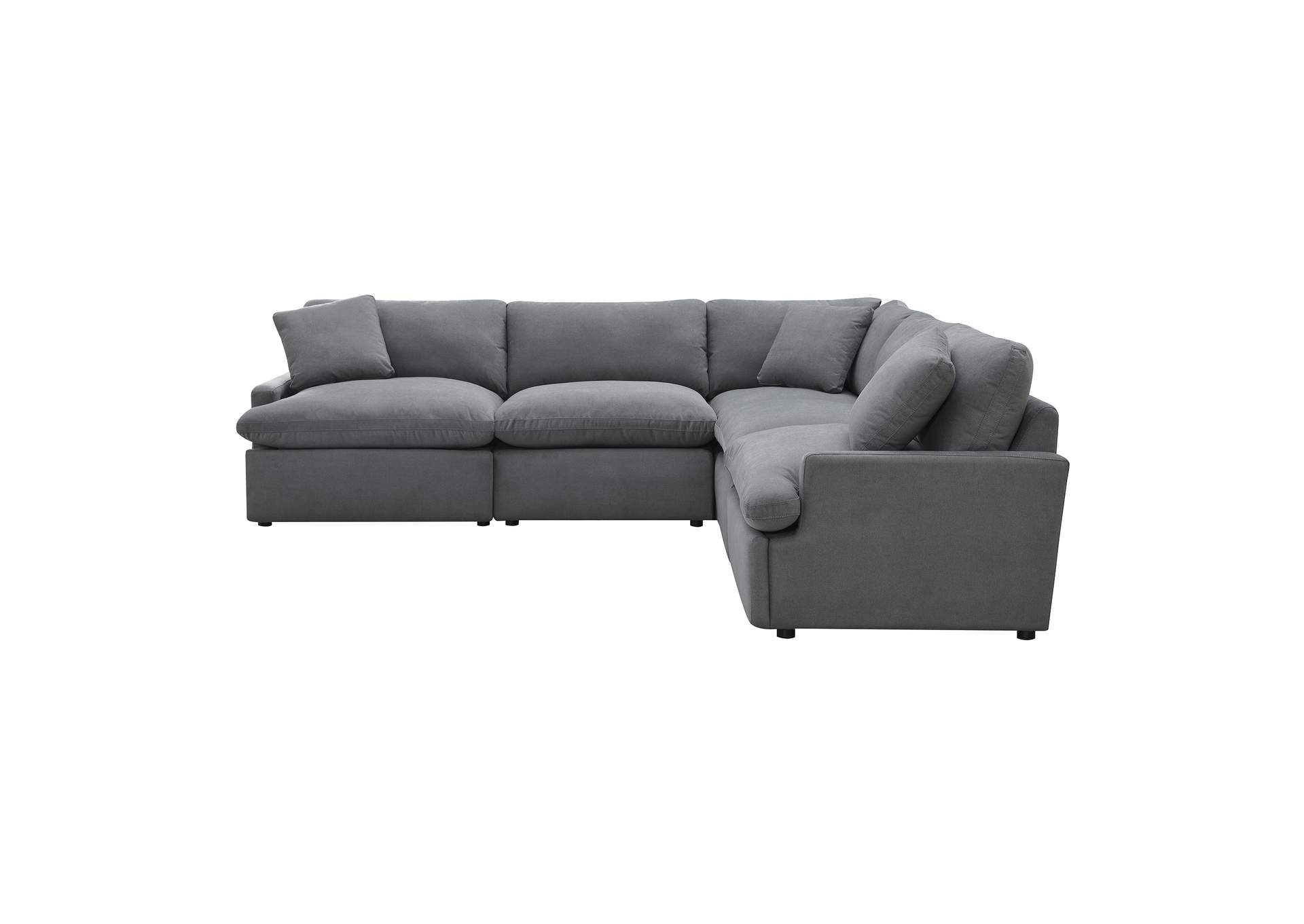 Inspirada Sectional - Fiber Cushion Power Right Hand Facingrecliner In Columbia Charcoal With 1 Self Pillow,Elements