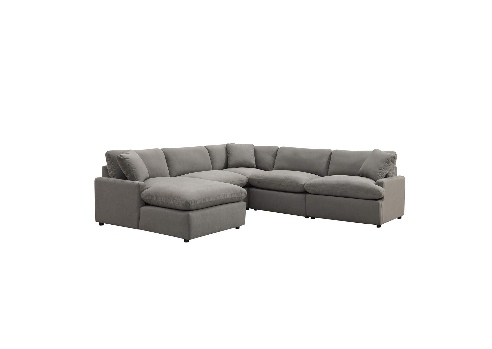 Inspirada Sectional - Fiber Cushion Power Right Hand Facingrecliner In Culp Peyton Slate With 1 Self Pillow,Elements