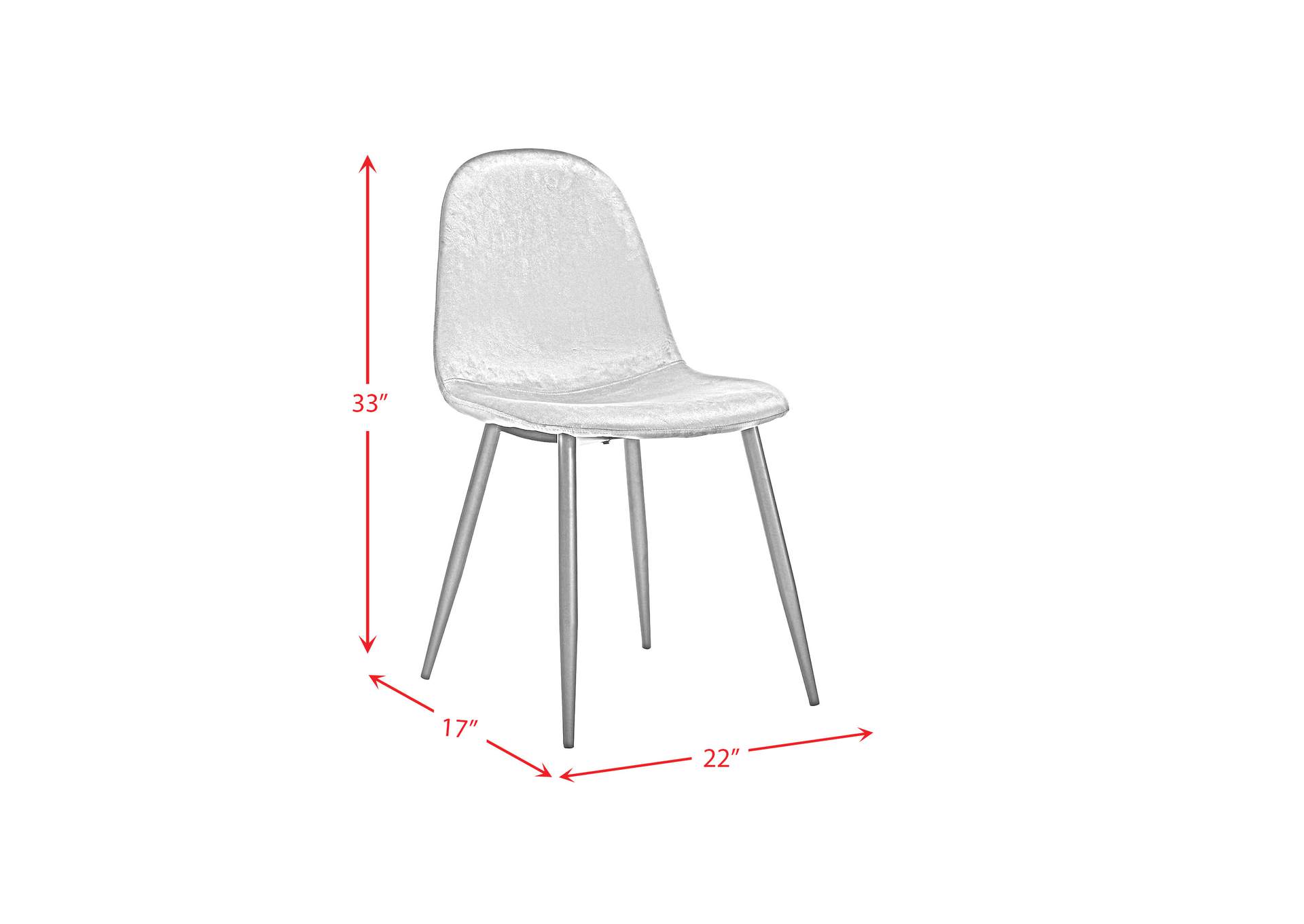 Isadora Side Chair In Dark Grey Velvet 2 Per Pack 3A,Elements