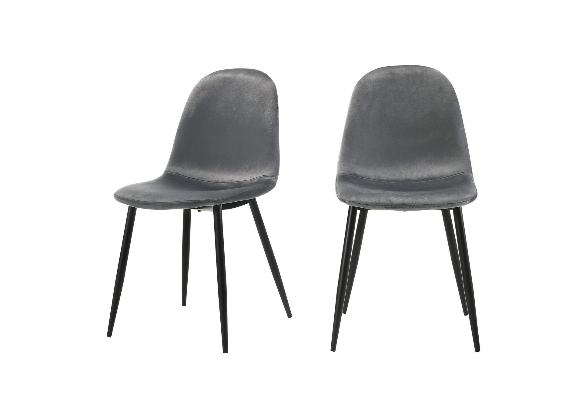 Isadora Side Chair In Dark Grey Velvet 2 Per Pack 3A,Elements