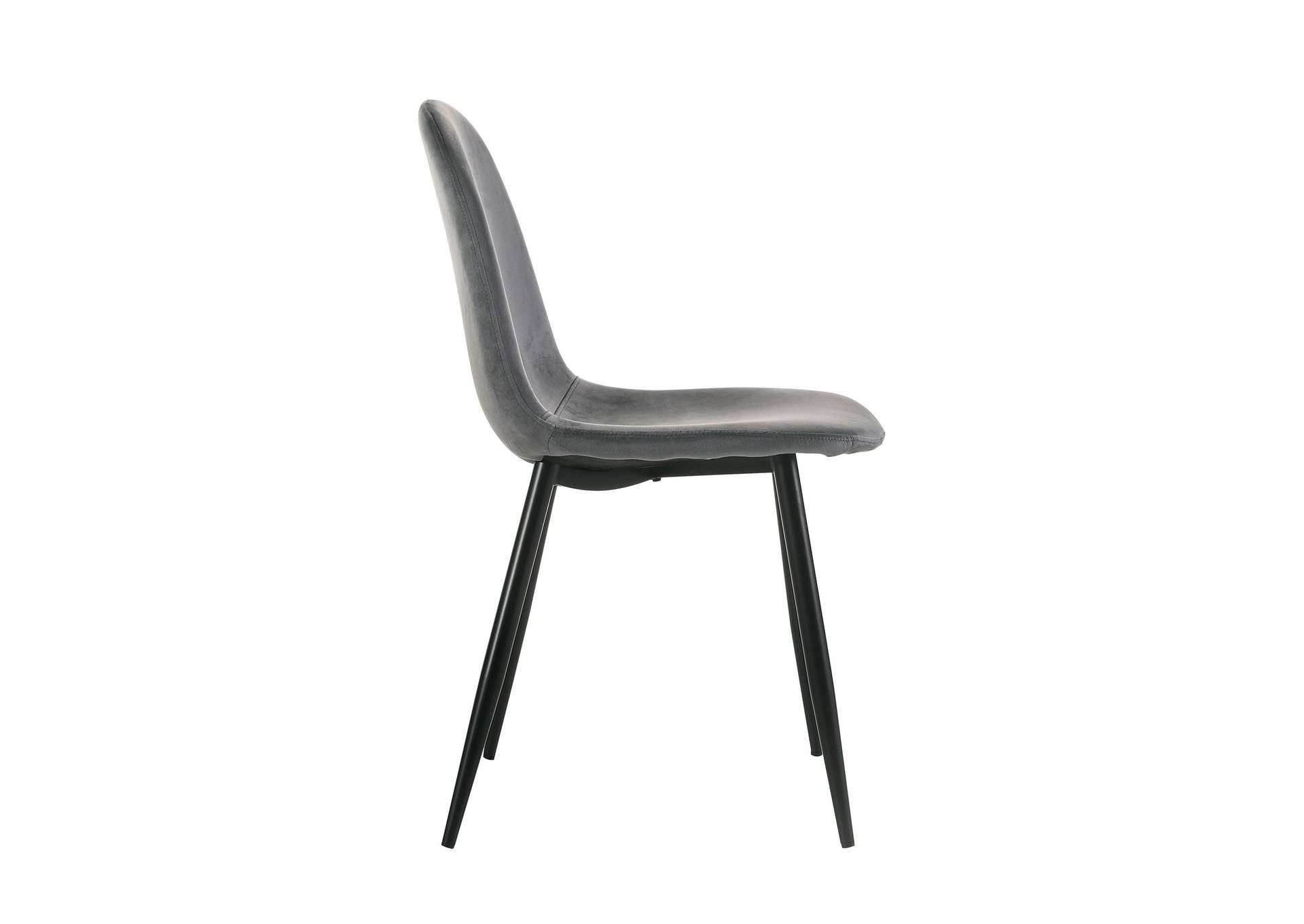 Isadora Side Chair In Dark Grey Velvet 2 Per Pack 3A,Elements