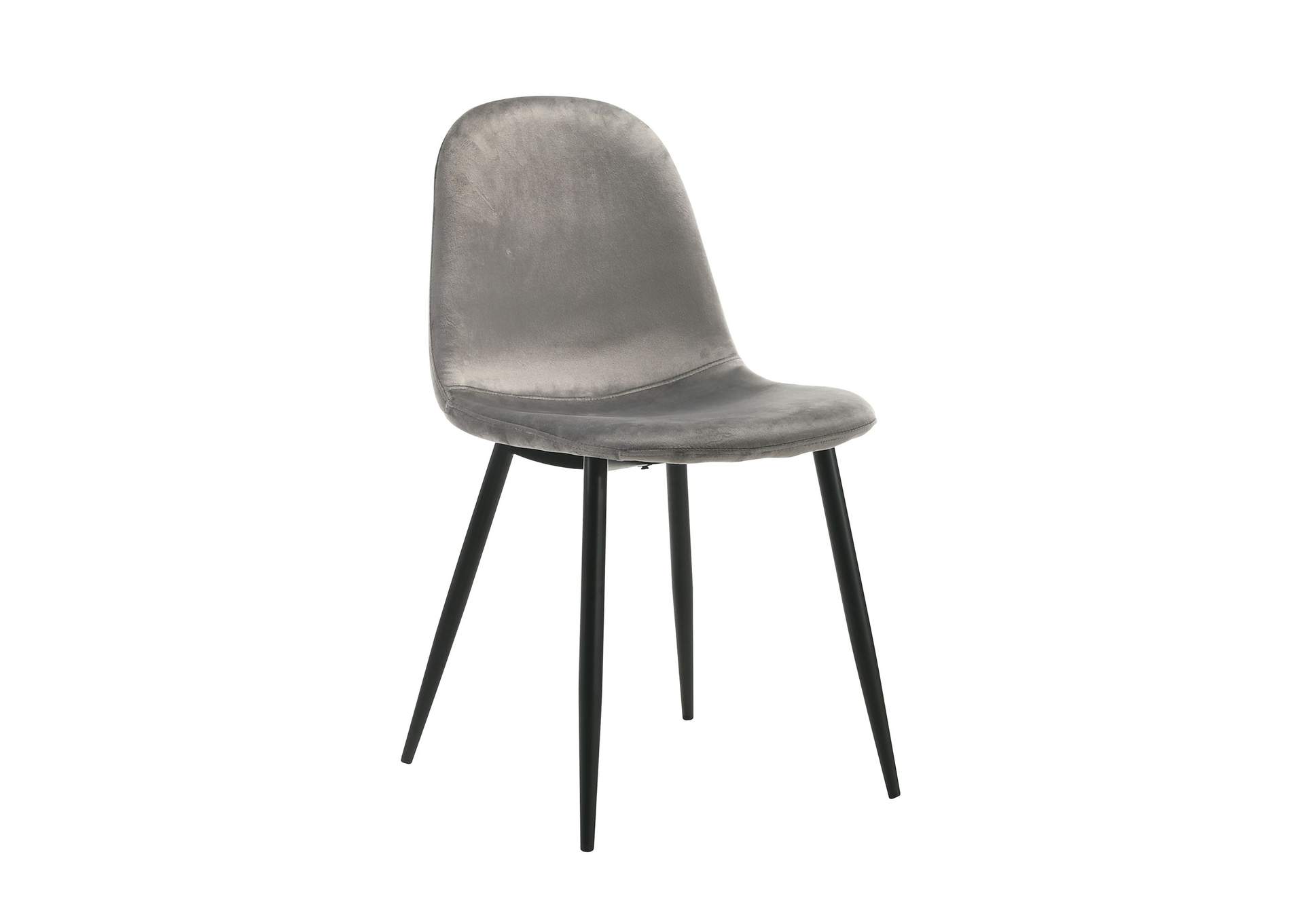 Isadora 5 Piece Dining Set - Table Four Light Grey Velvet Chairs,Elements