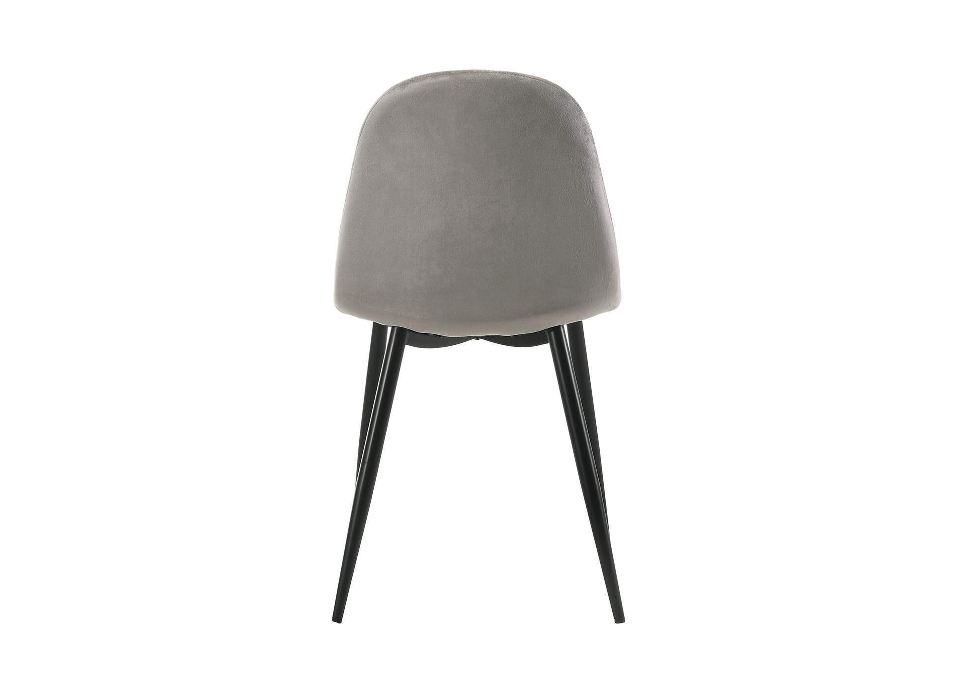 Isadora 5 Piece Dining Set - Table Four Light Grey Velvet Chairs,Elements