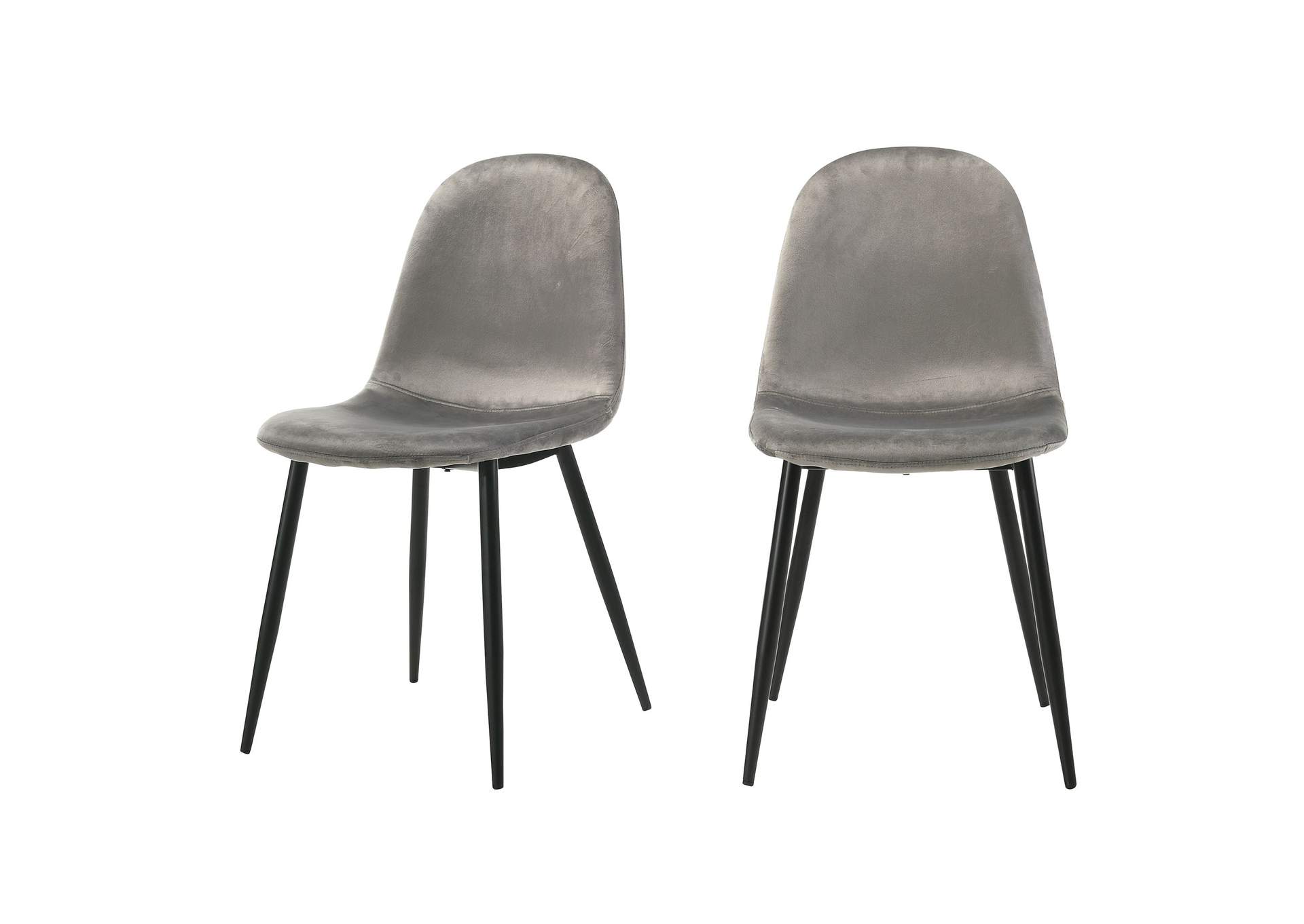 Isadora Side Chair In Light Grey Velvet 2 Per Pack 3A,Elements