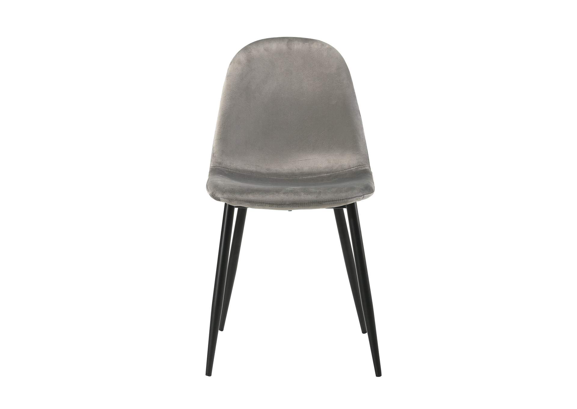 Isadora 5 Piece Dining Set - Table Four Light Grey Velvet Chairs,Elements