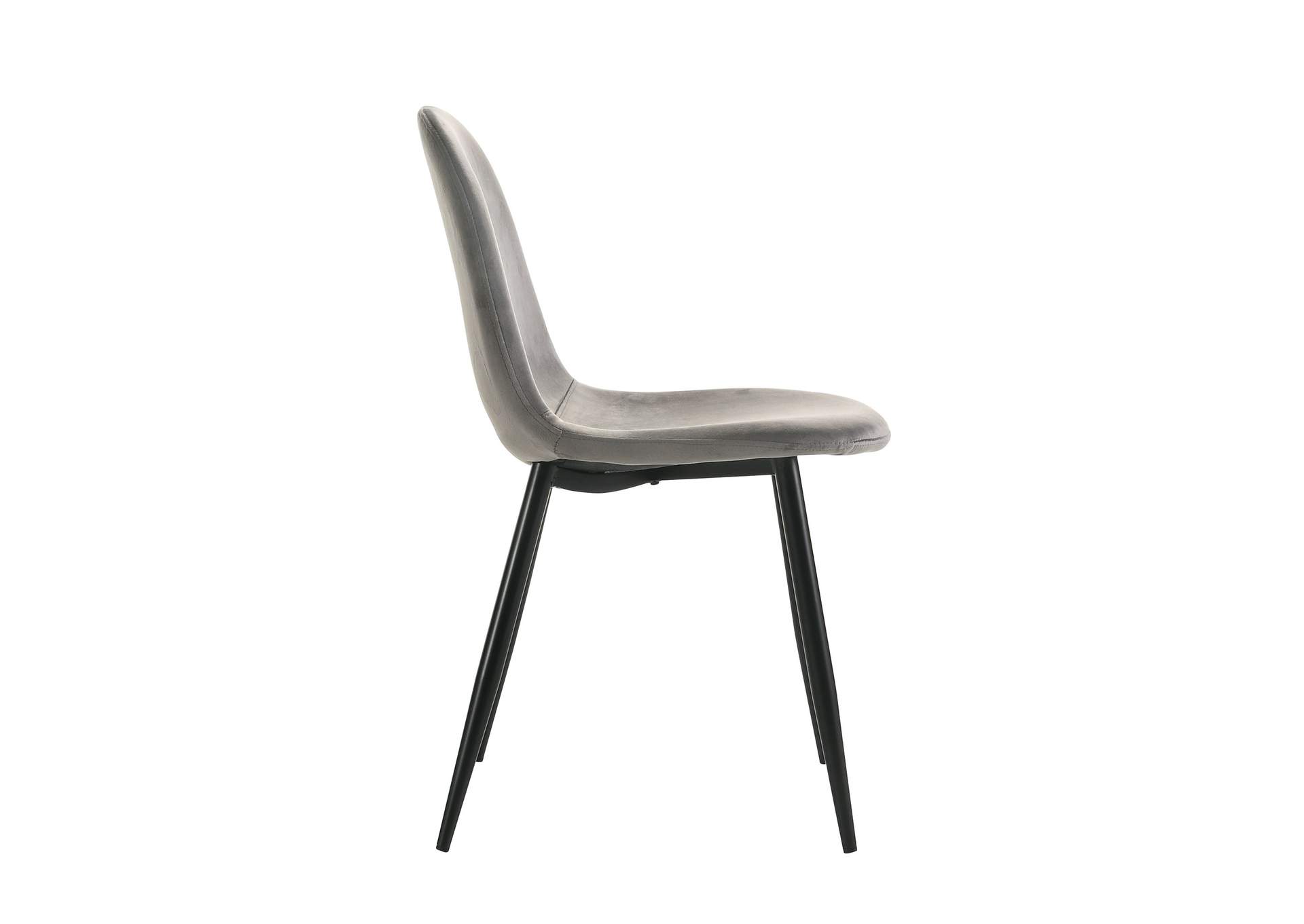 Isadora 5 Piece Dining Set - Table Four Light Grey Velvet Chairs,Elements