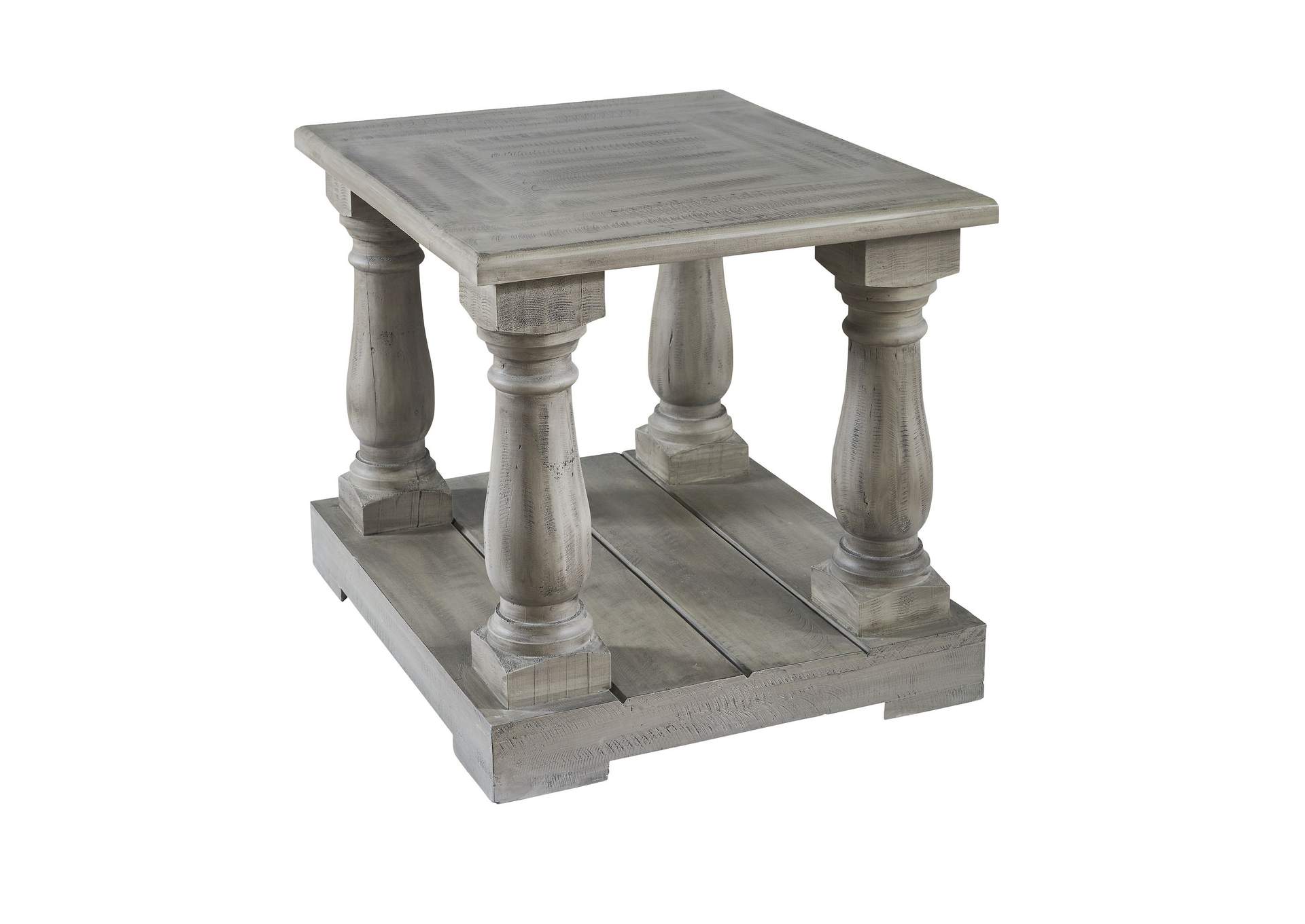 Ivan Four Pedestal End Table Smoke Grey,Elements