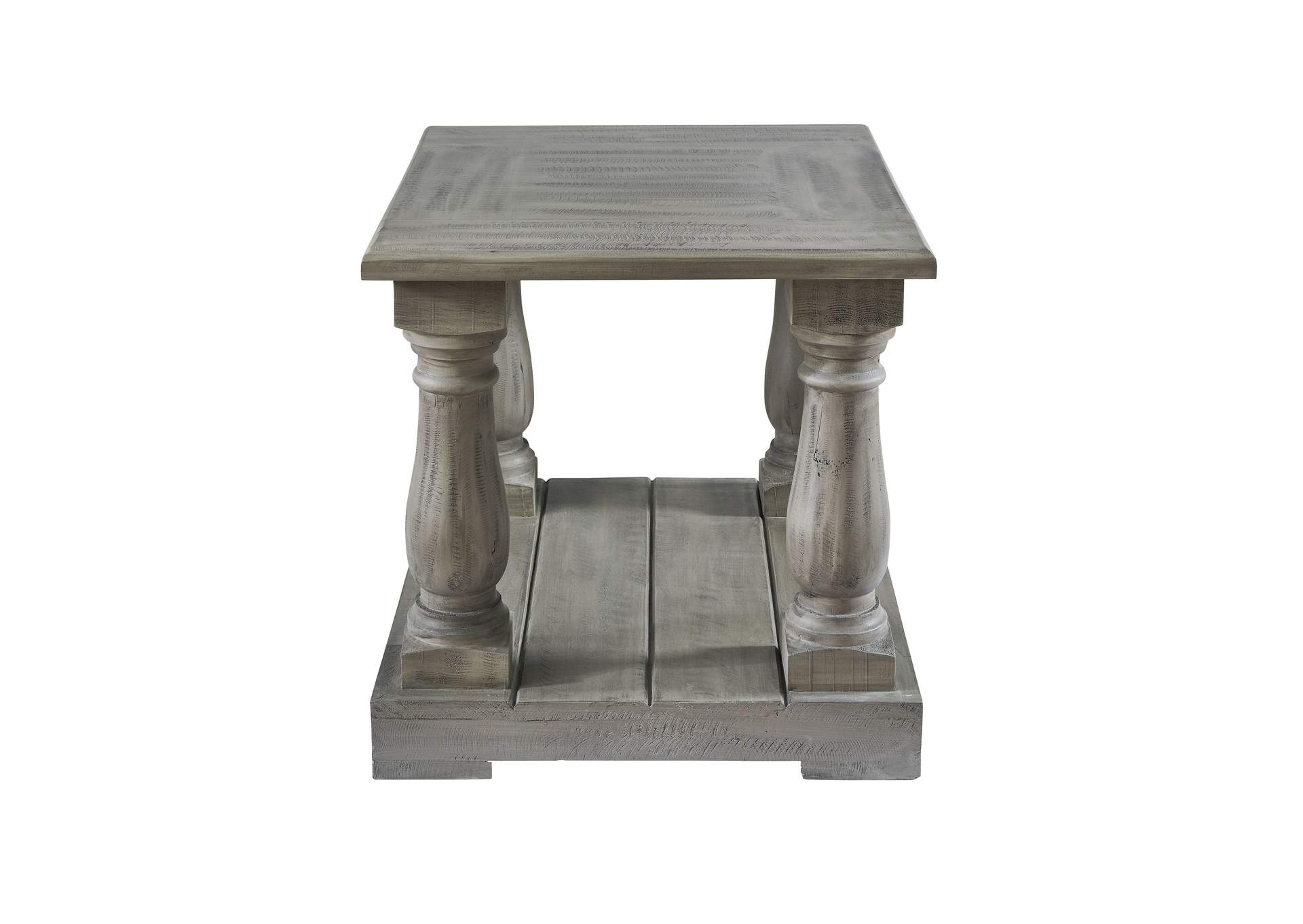 Ivan Four Pedestal End Table Smoke Grey,Elements