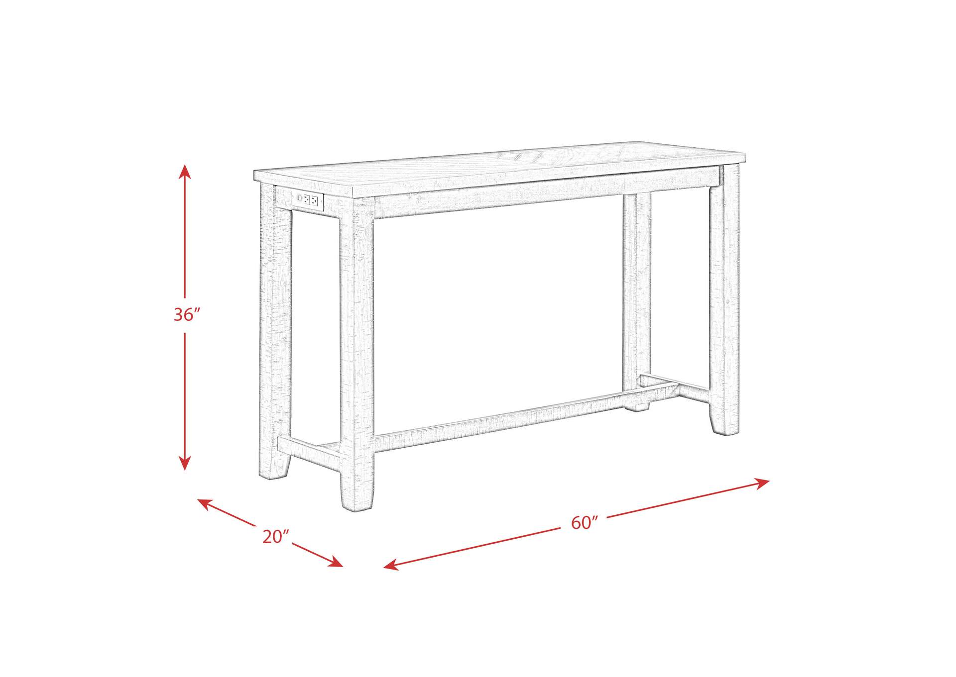 Jax Bar Table Single Pack Table Three Stools 3A,Elements