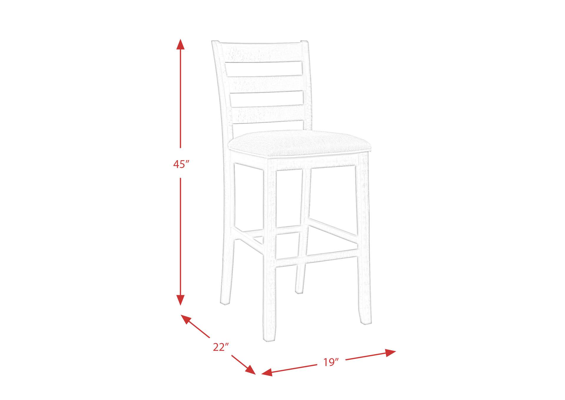 Jax 30 Bar Slat Back Stool With Fabric Seat 2 Per Carton,Elements