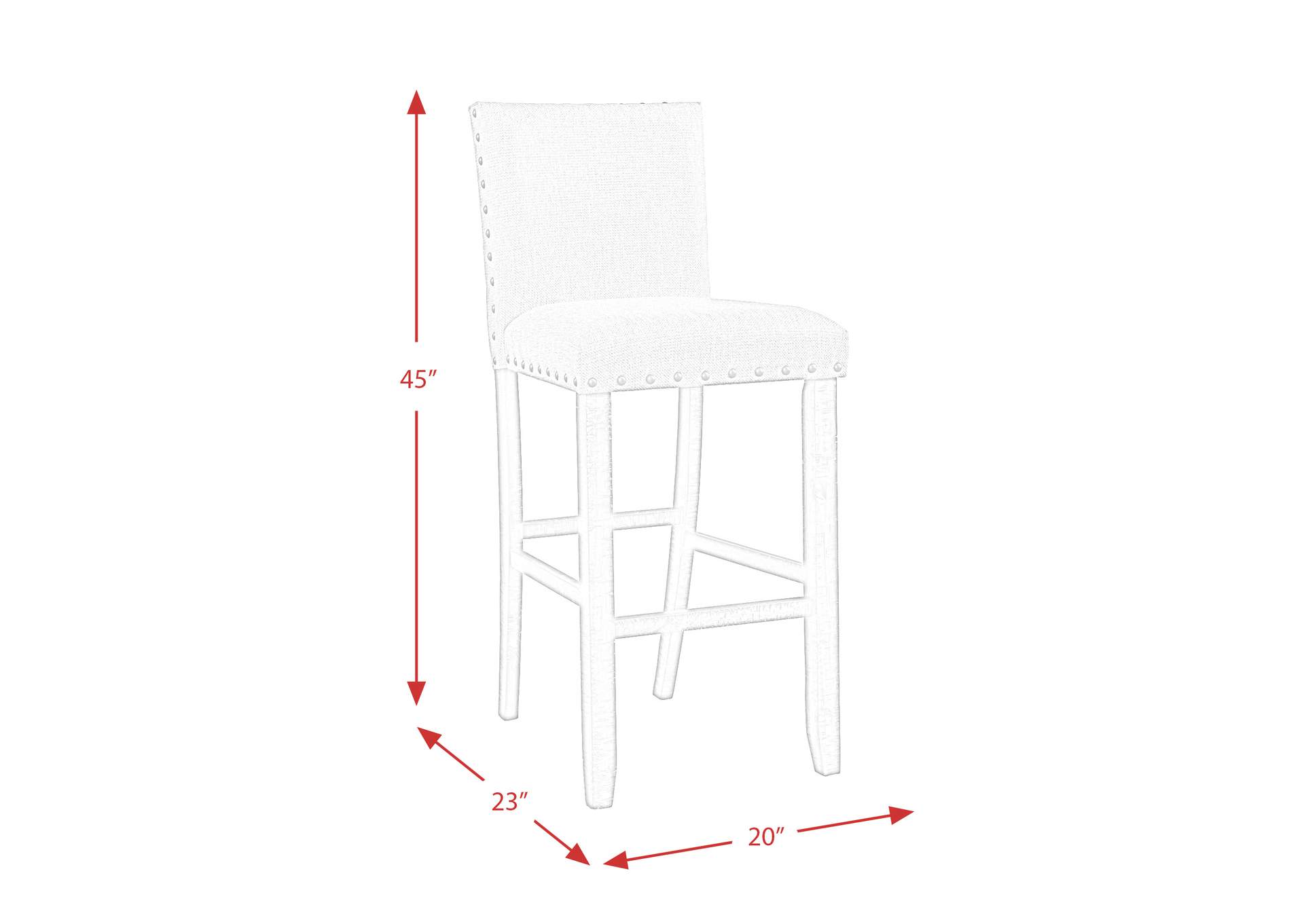 Jax 30 Bar Fabric Back Stool With Fabric Seat 2 Per Carton,Elements