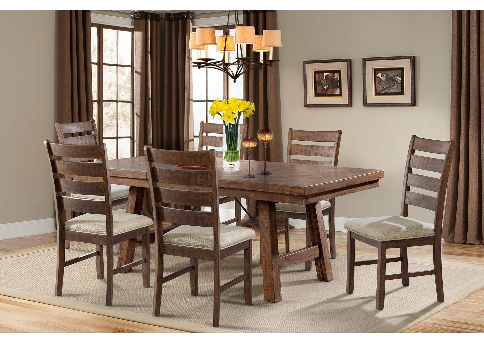 Jax 5 Piece Dining Set - Table 4 Ladder Side Chairs,Elements
