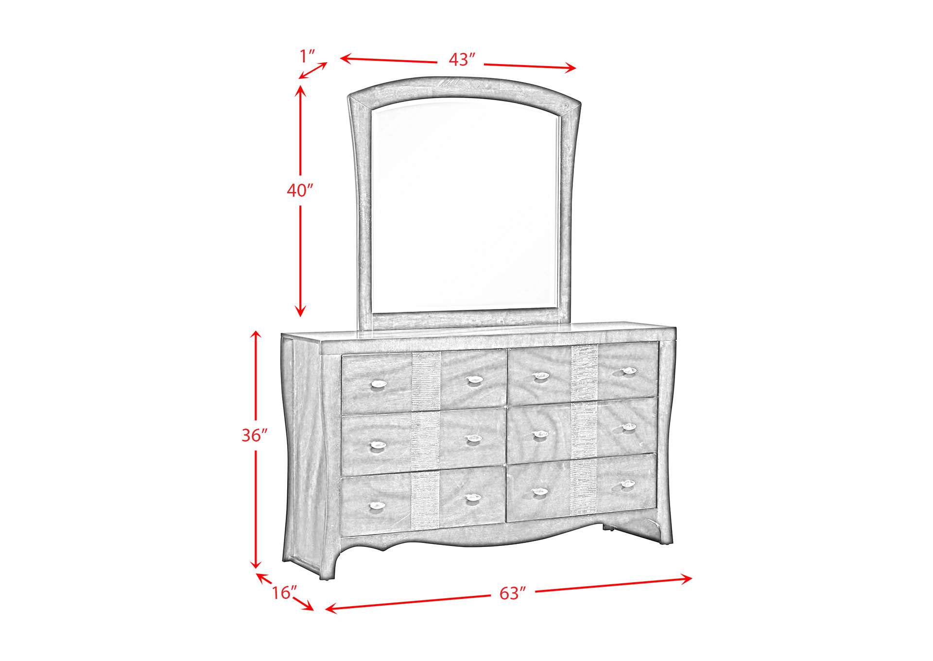 Jenny King Panel 5 Piece Bedroom Set,Elements