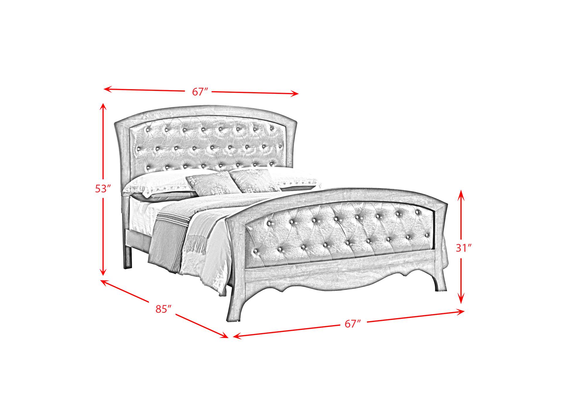 Jenny Queen Panel 6 Piece Bedroom Set,Elements