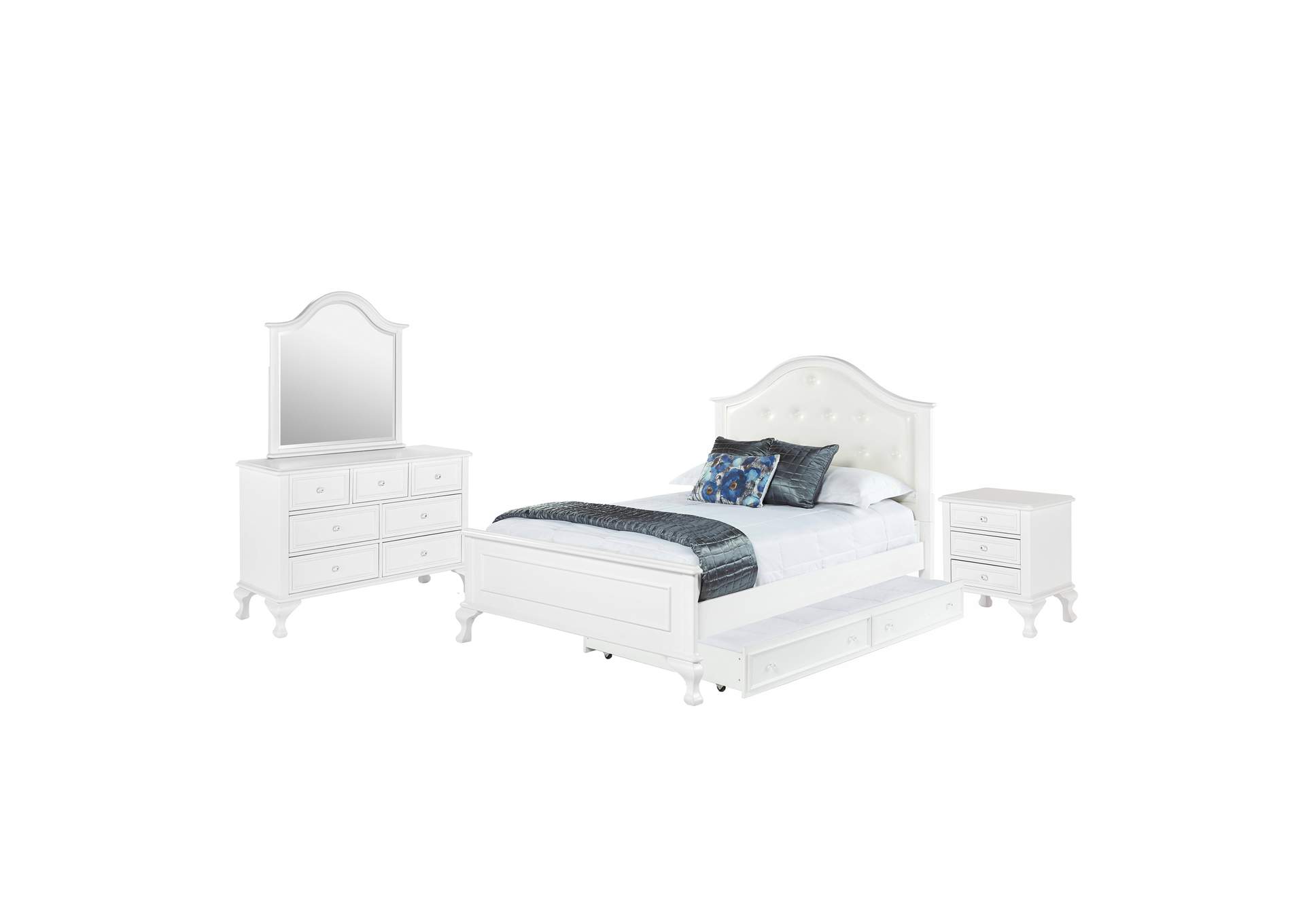 Jesse 4 Piece Full Panel With Trundle Bedroom Set,Elements