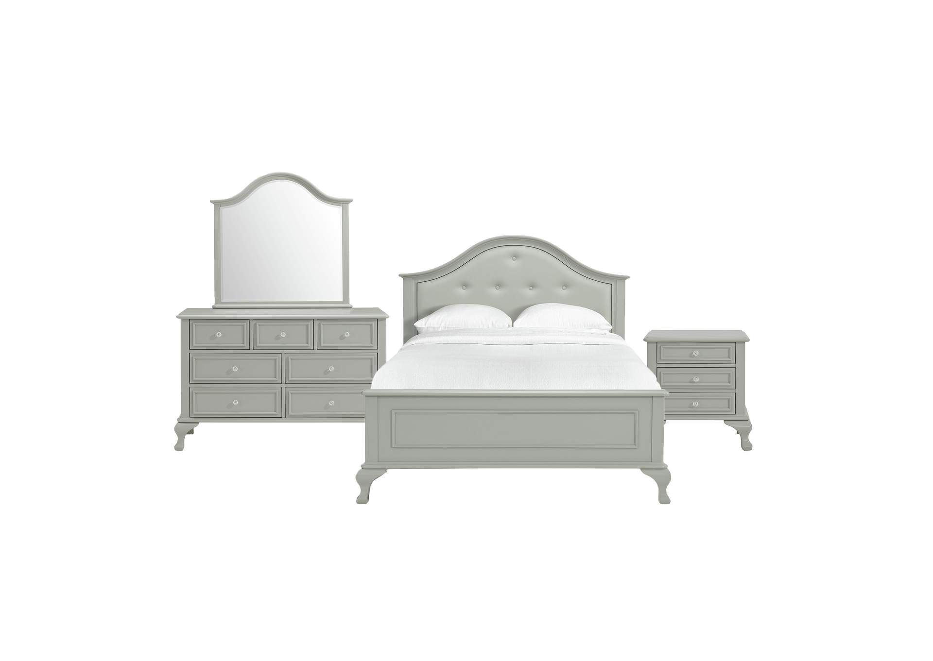 Jesse Full Panel 4 Piece Bedroom Set In Grey,Elements