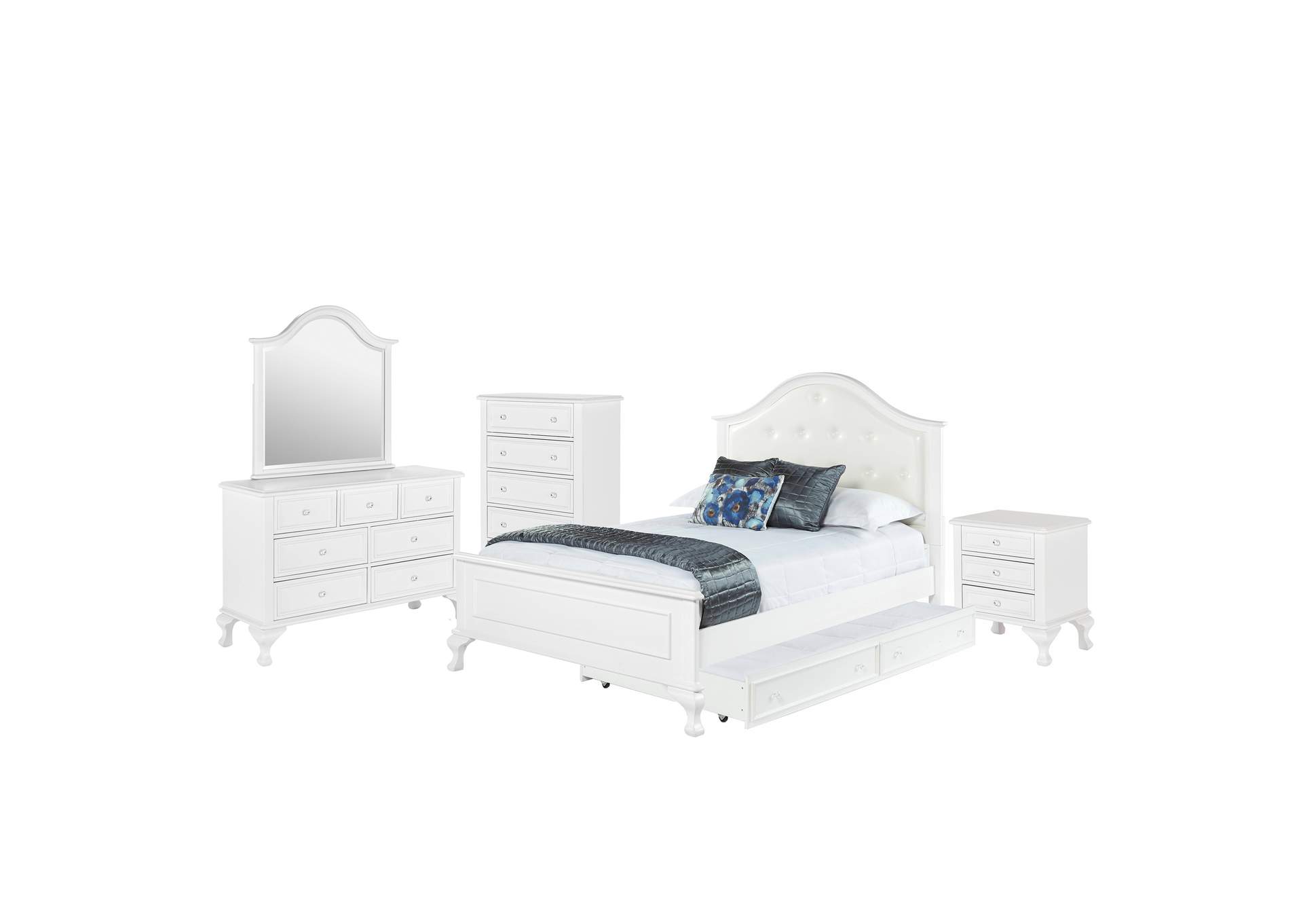 Jesse Full Panel With Trundle 5 Piece Bedroom Set,Elements