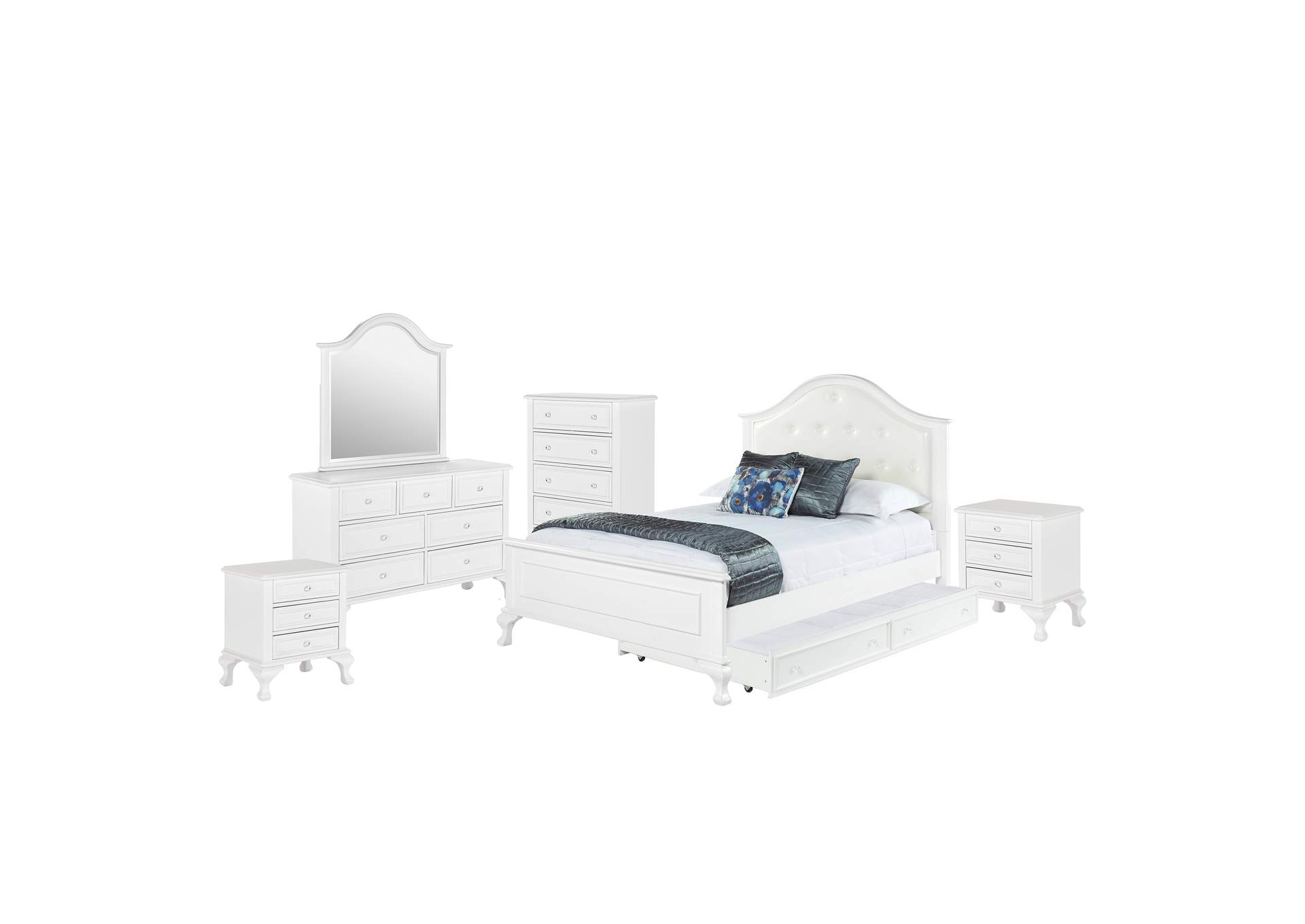 Jesse Full Panel With Trundle 6 Piece Bedroom Set,Elements