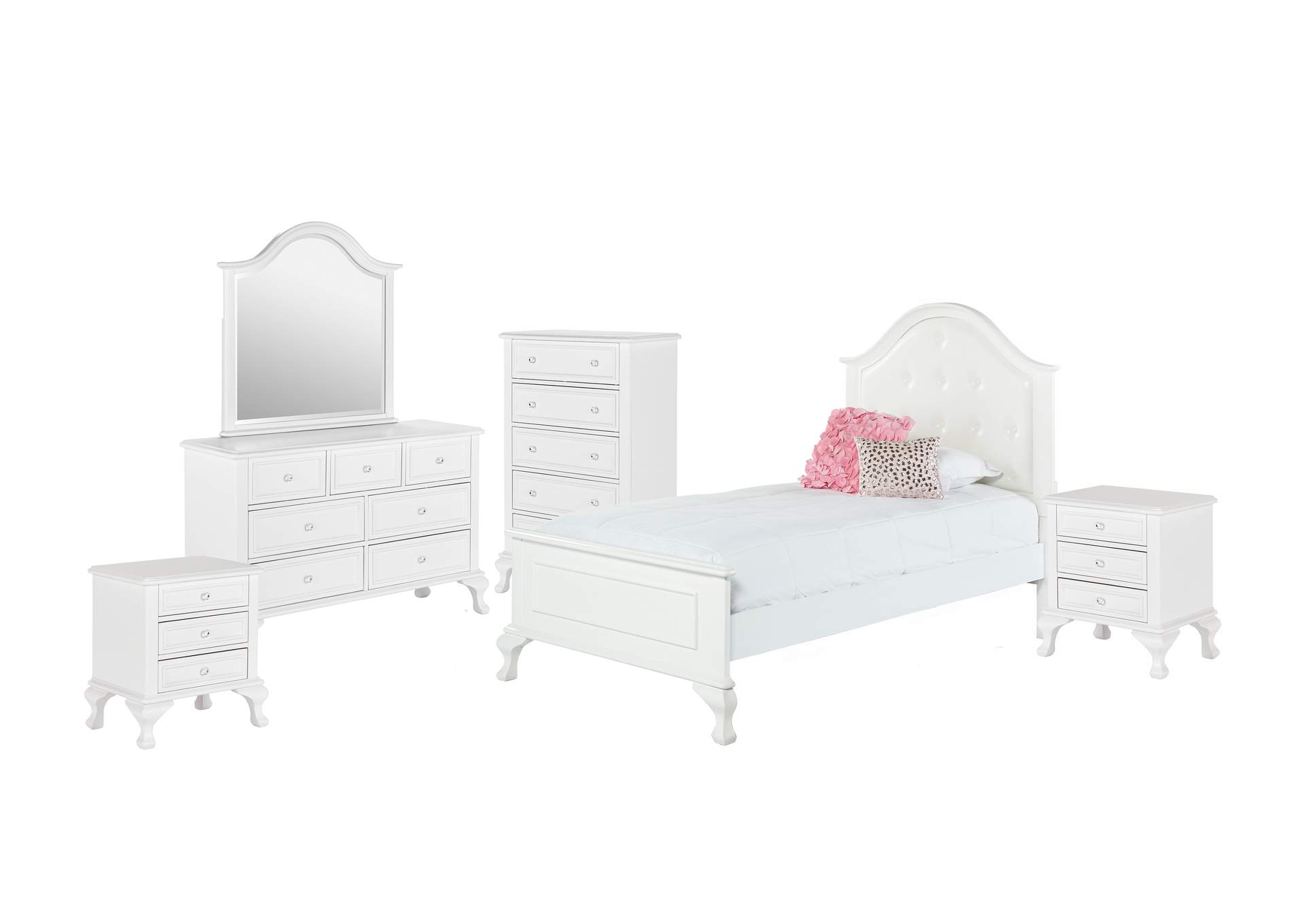 Jesse Twin Panel 6 Piece Bedroom Set,Elements