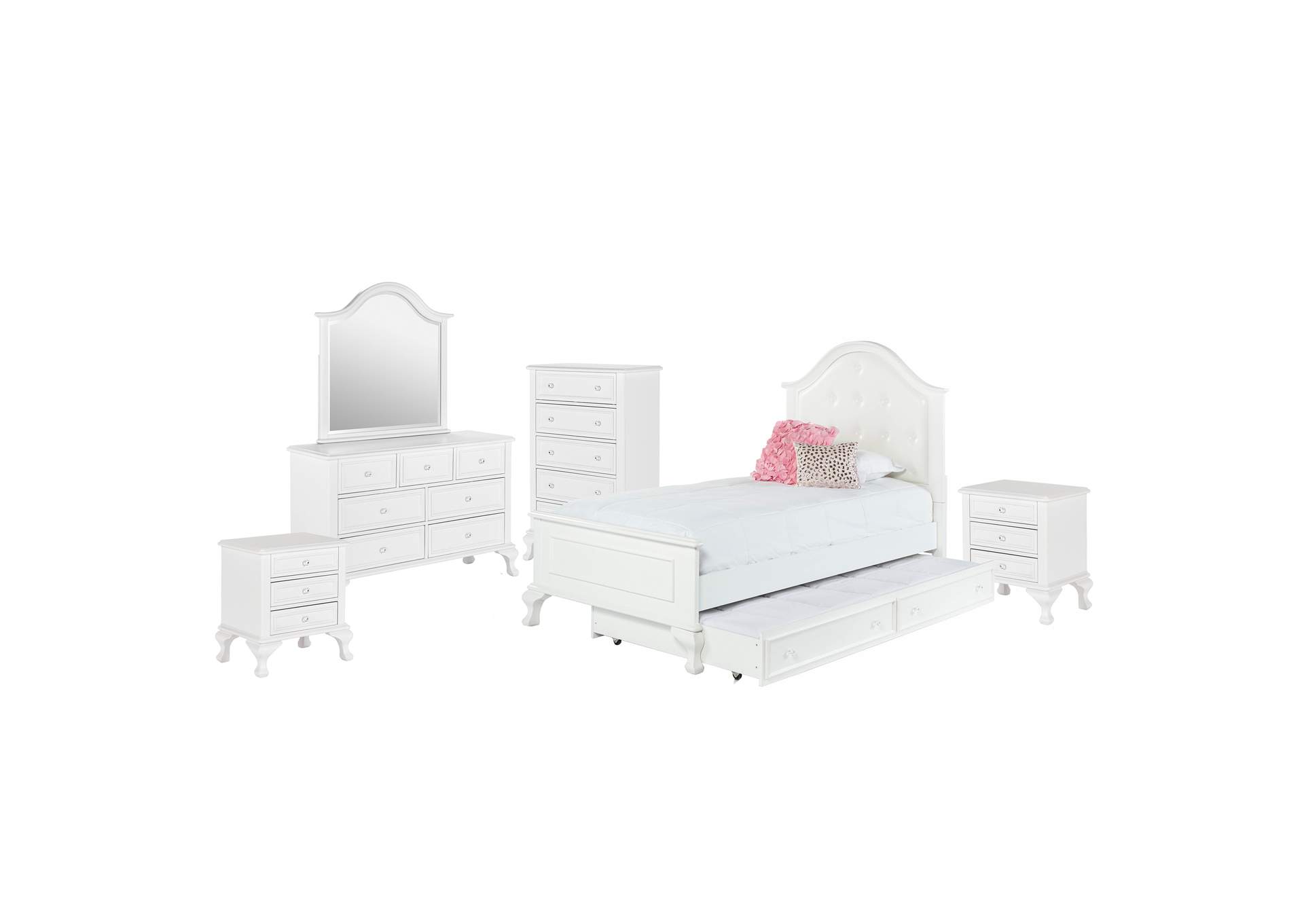Jesse Twin Panel With Trundle 6 Piece Bedroom Set,Elements