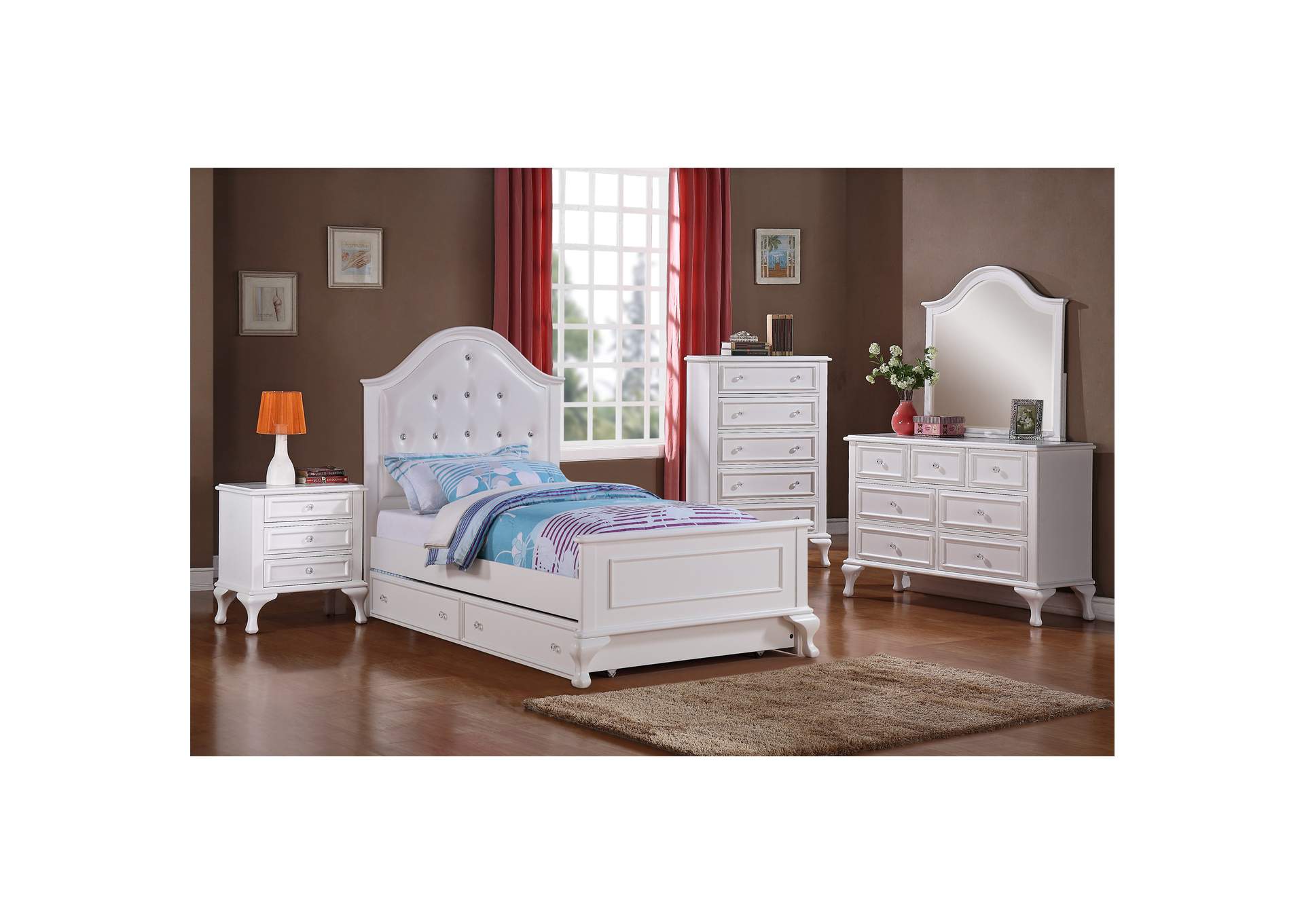 Jesse 4 Piece Full Panel With Trundle Bedroom Set,Elements