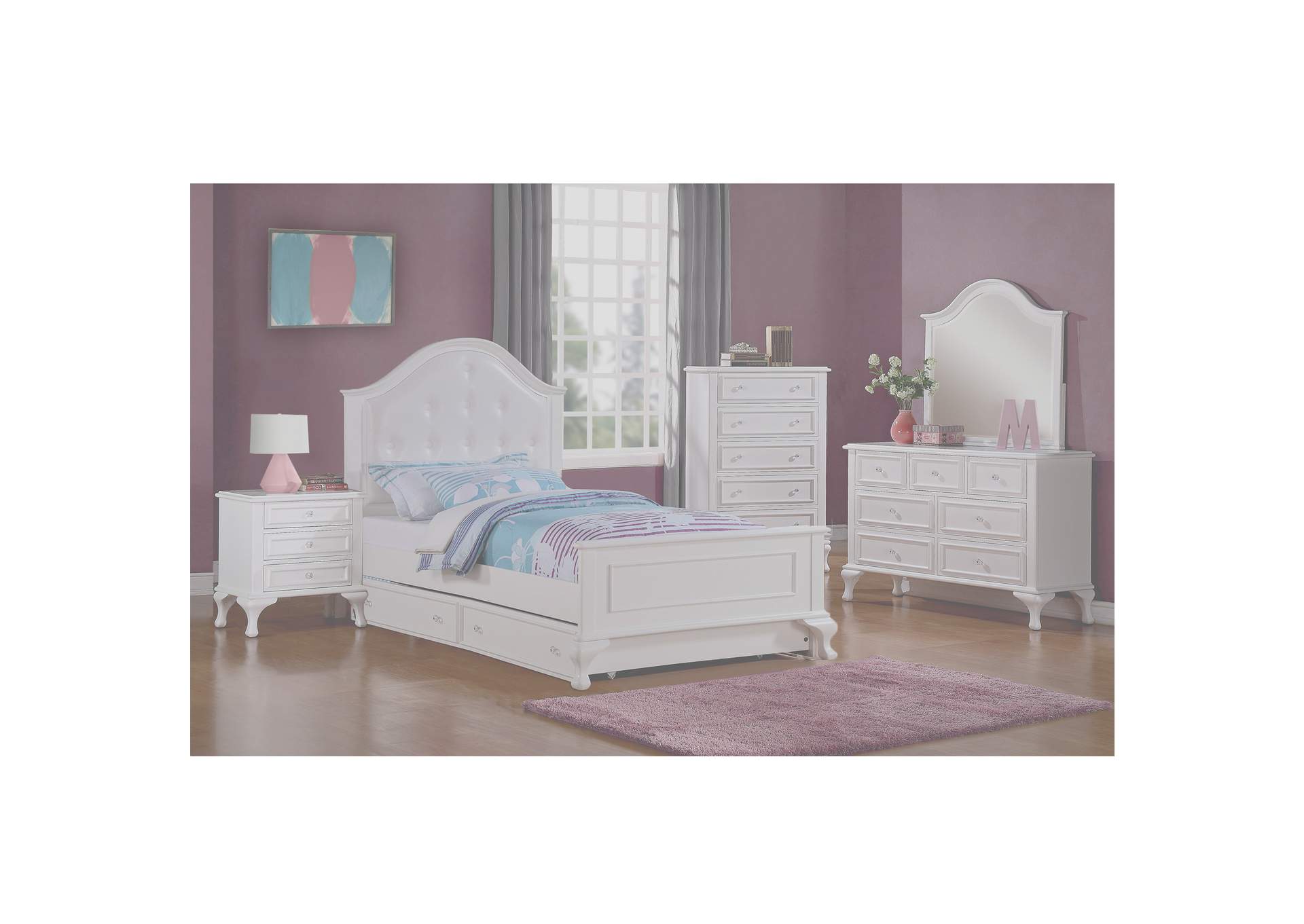 Jesse Full Panel With Trundle 6 Piece Bedroom Set,Elements