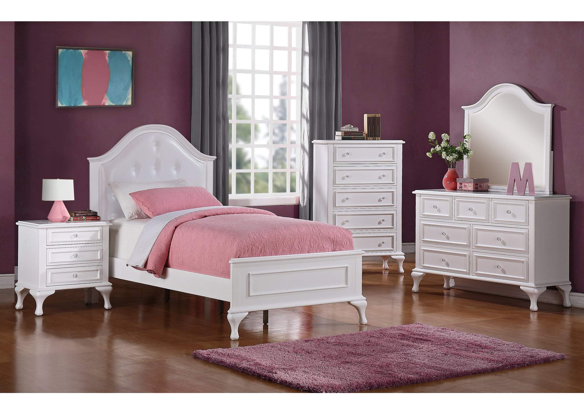 Jesse Twin Panel 6 Piece Bedroom Set,Elements
