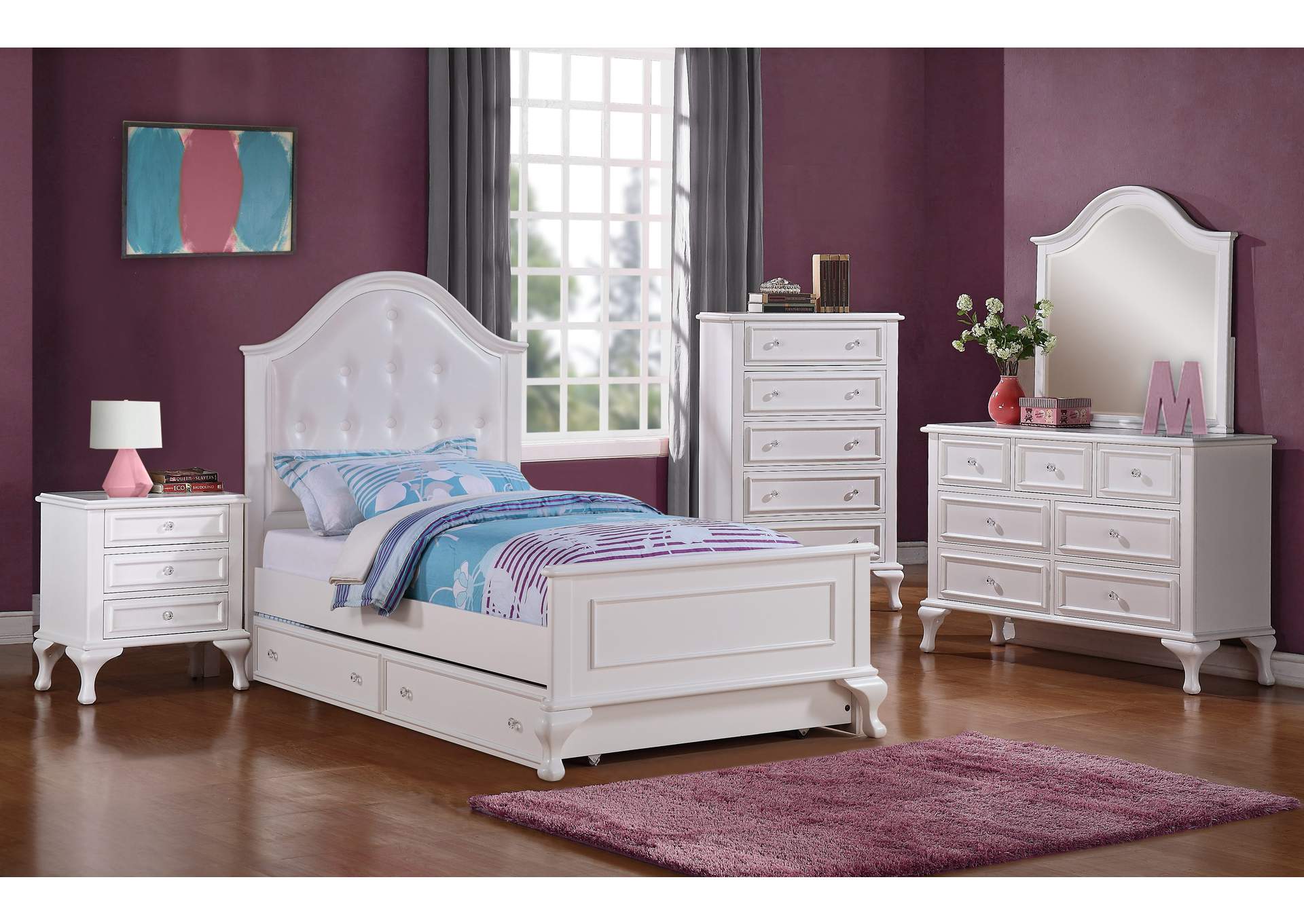 Jesse Twin Panel With Trundle 6 Piece Bedroom Set,Elements