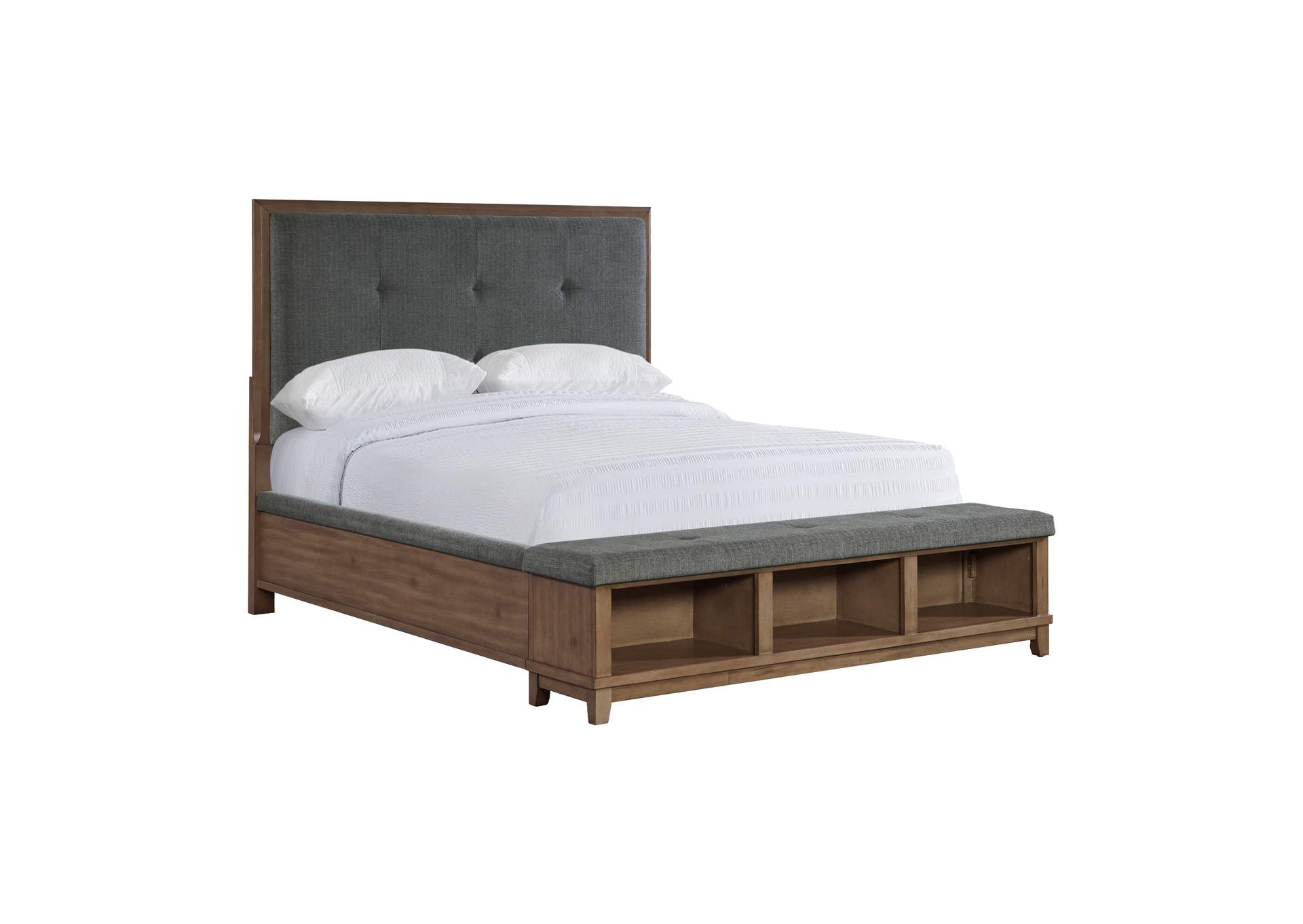 Jolene Queen Storage 5 Piece Bedroom Set In Grey,Elements